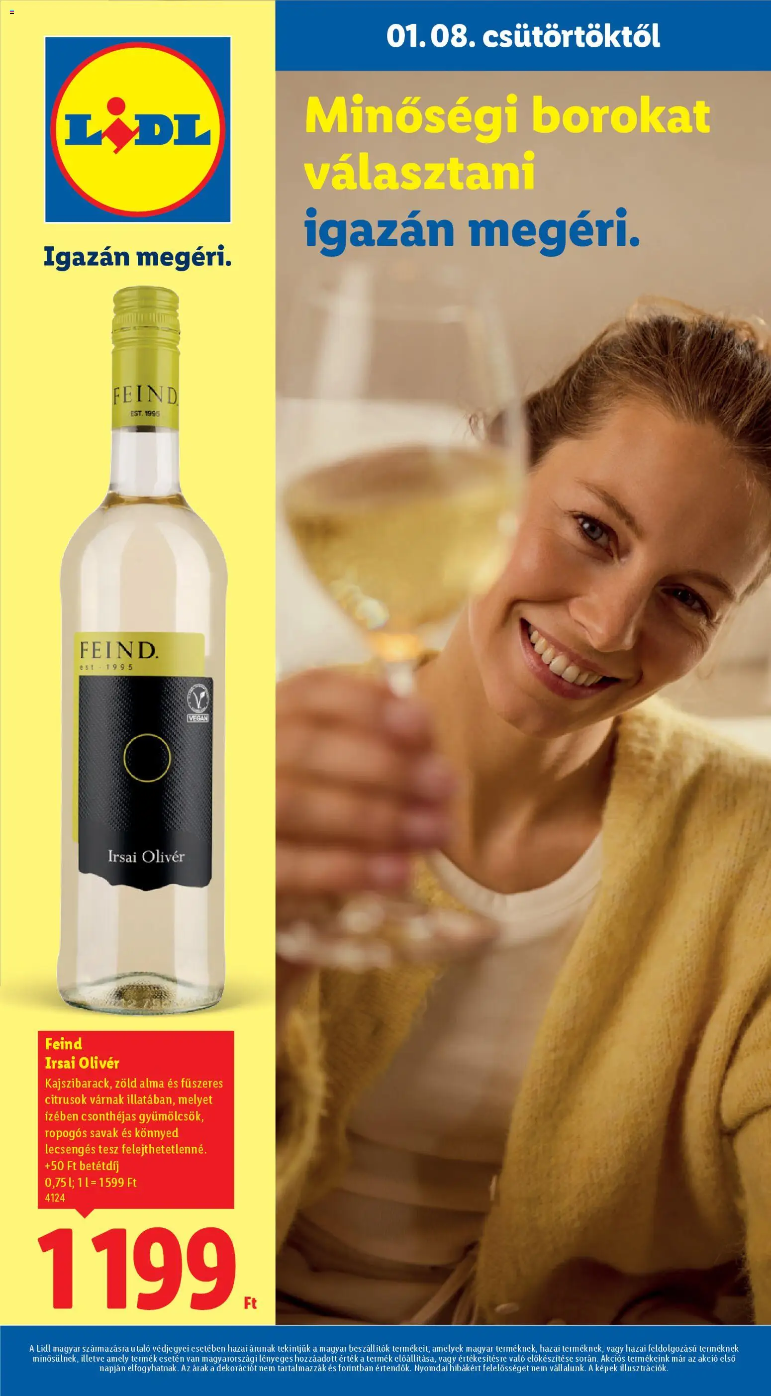 Lidl akciós ujság - amely érvényes a következő dátumtól: 08.01.2026 | Oldal: 1 | Termékek: Alma, Vegán