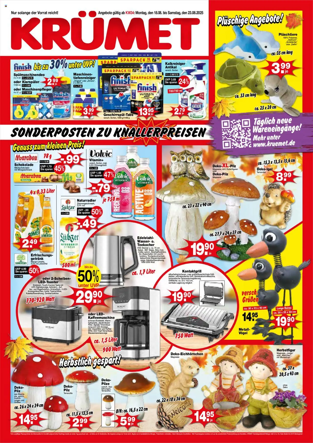 KRÜMET Prospekt - gültig ab dem 18.08.2025 | Seite: 1 | Produkte: Grill, Kaffee, Zitrone, Volvic