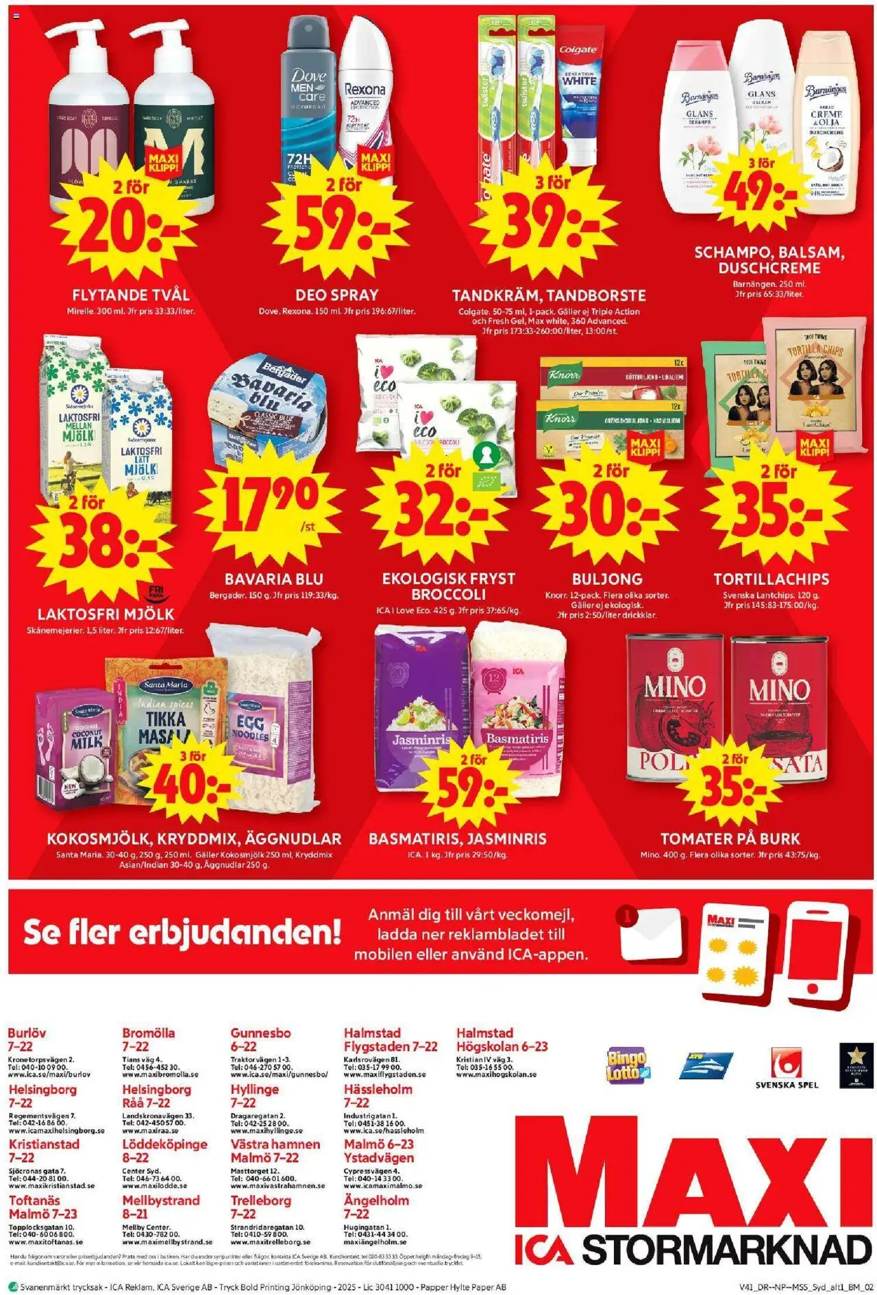 ICA Maxi reklamblad aktuell från 06.10.2025 | Sida: 10 | Produkter: Tvål, Tortillachips, Tomater, Spel