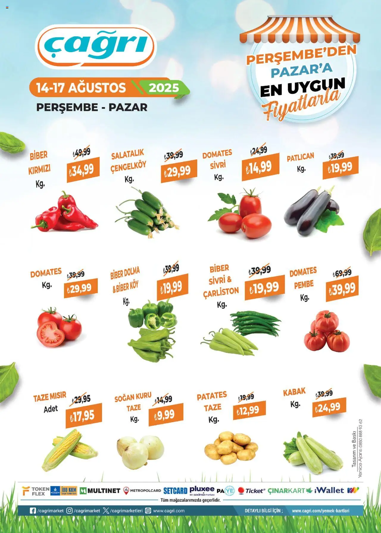 Çağrı Market Manav Katalog - 14.08.2025 tarihinden itibaren geçerlidir | Sayfa: 2 | Ürünler: Baskı, Salatalık, Biber, Mısır