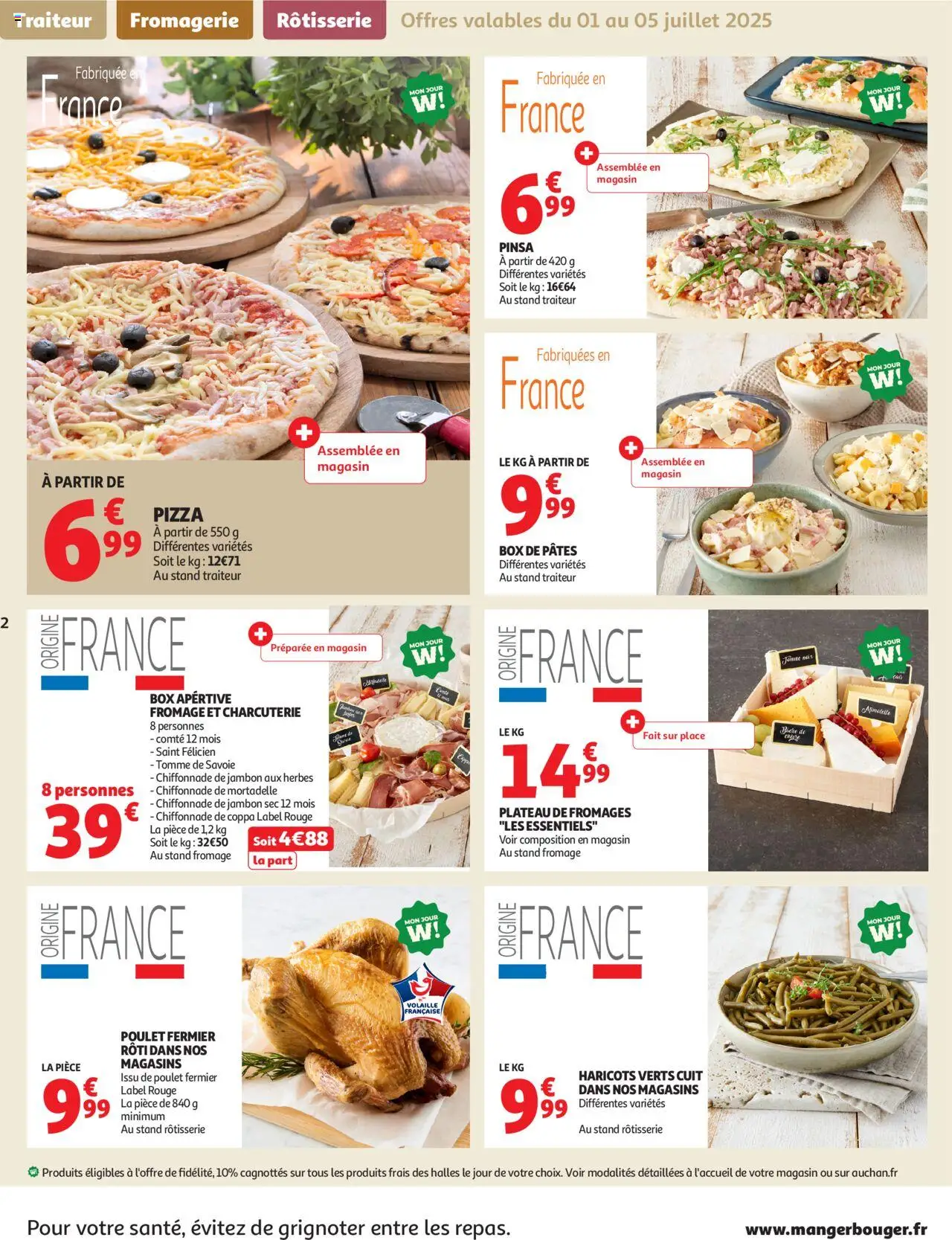  | Page: 2 | Produits: Plateau, Haricots verts, Fromage, Pâtes