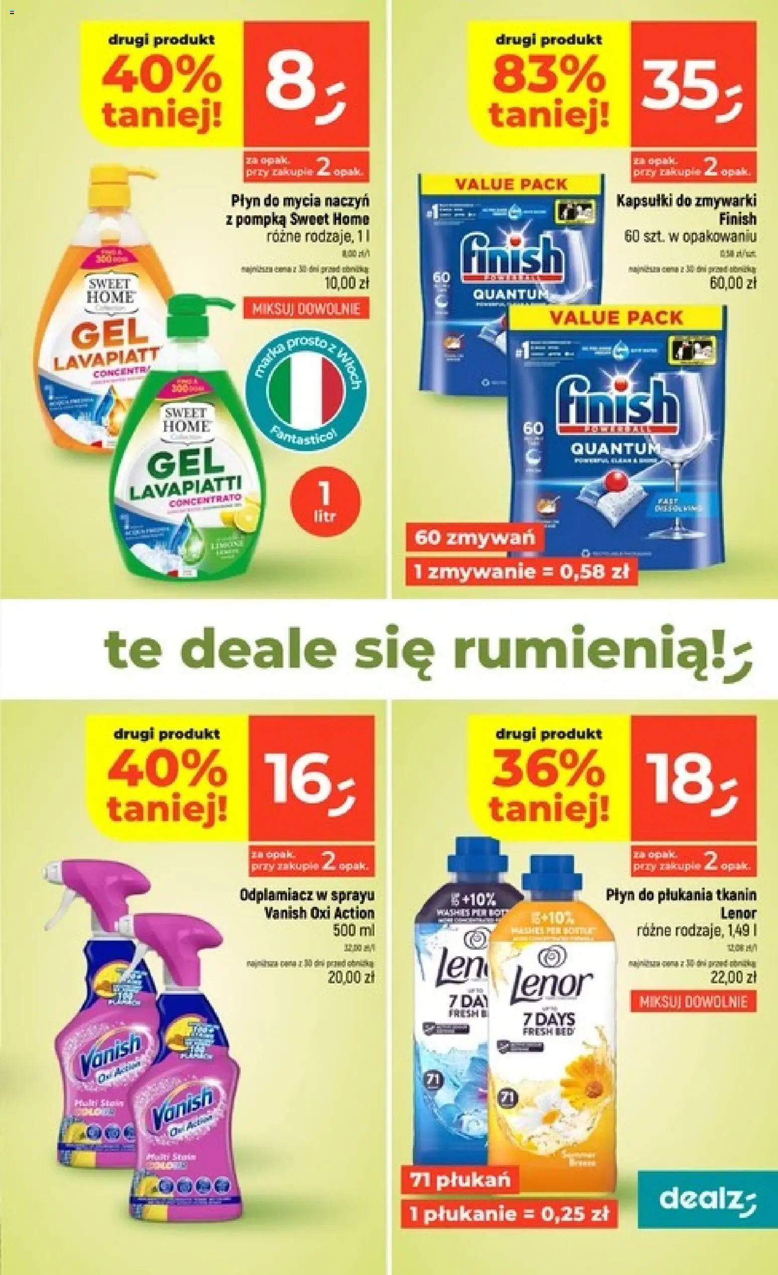 Dealz gazetka od 23.04.2026 | Strona: 41 | Produkty: Vanish, Odplamiacz, Kapsułki do zmywarki, Płyn do mycia naczyń