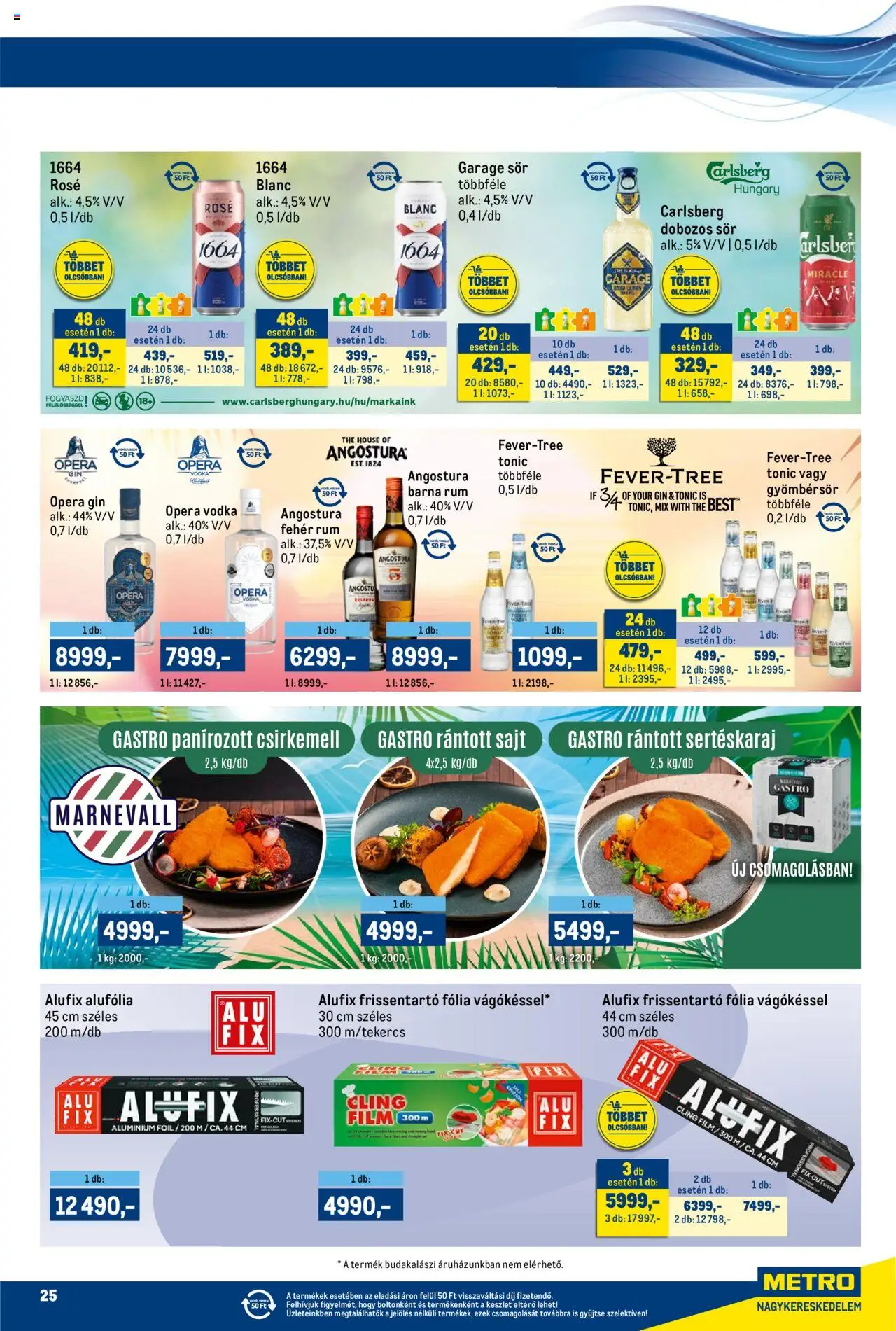 Metro akciós ujság - amely érvényes a következő dátumtól: 01.08.2025 | Oldal: 25 | Termékek: Sertéskaraj, Sajt, Gin, Csirkemell