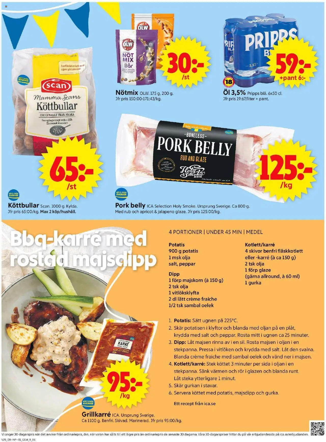 ICA Supermarket reklamblad aktuell från 16.06.2025 | Sida: 6 | Produkter: Salt, Creme fraiche, Öl, Gurka