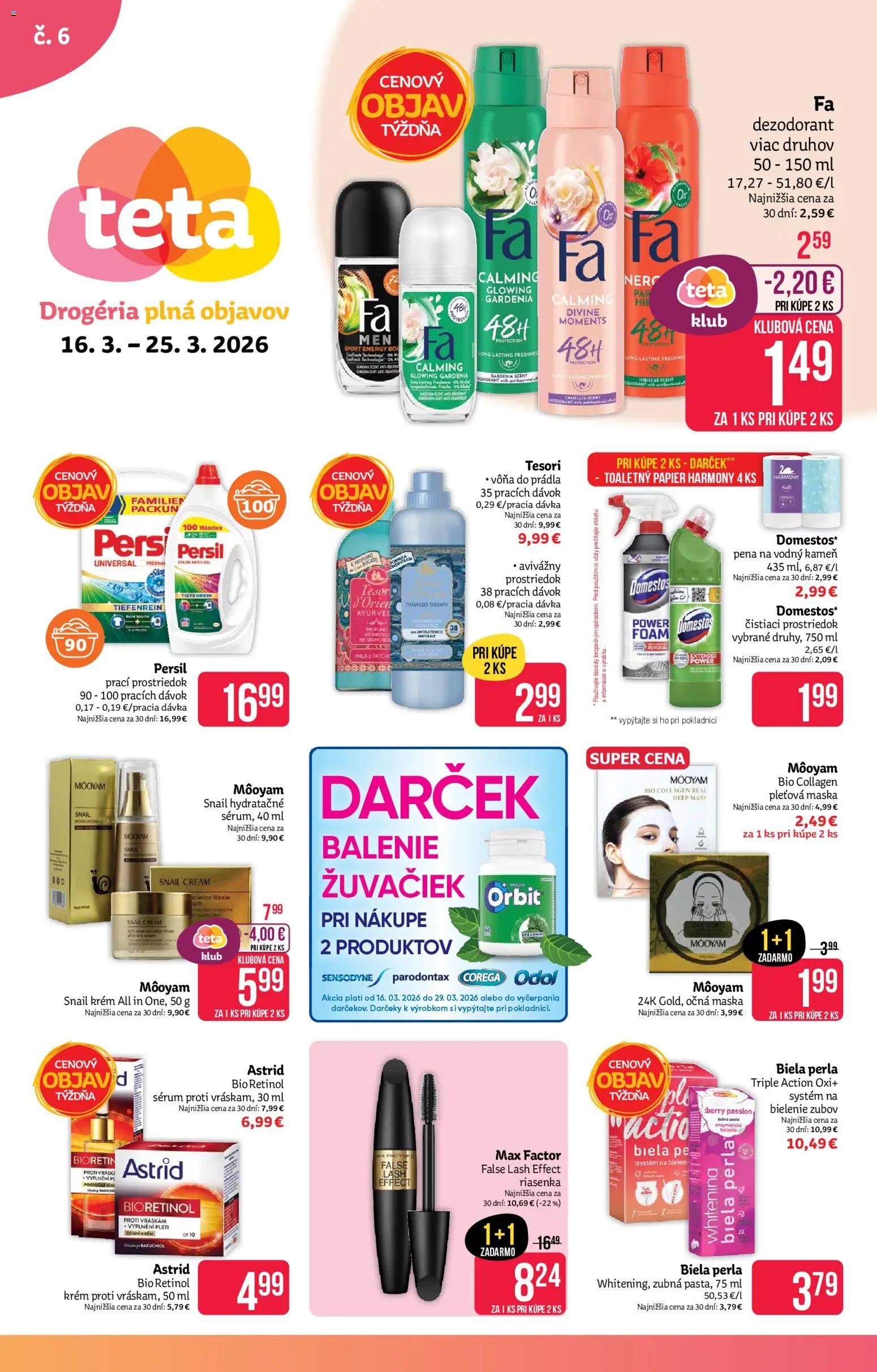 Nové Teta drogerie akcie – leták je platný od 16.03.2026 | Strana: 1