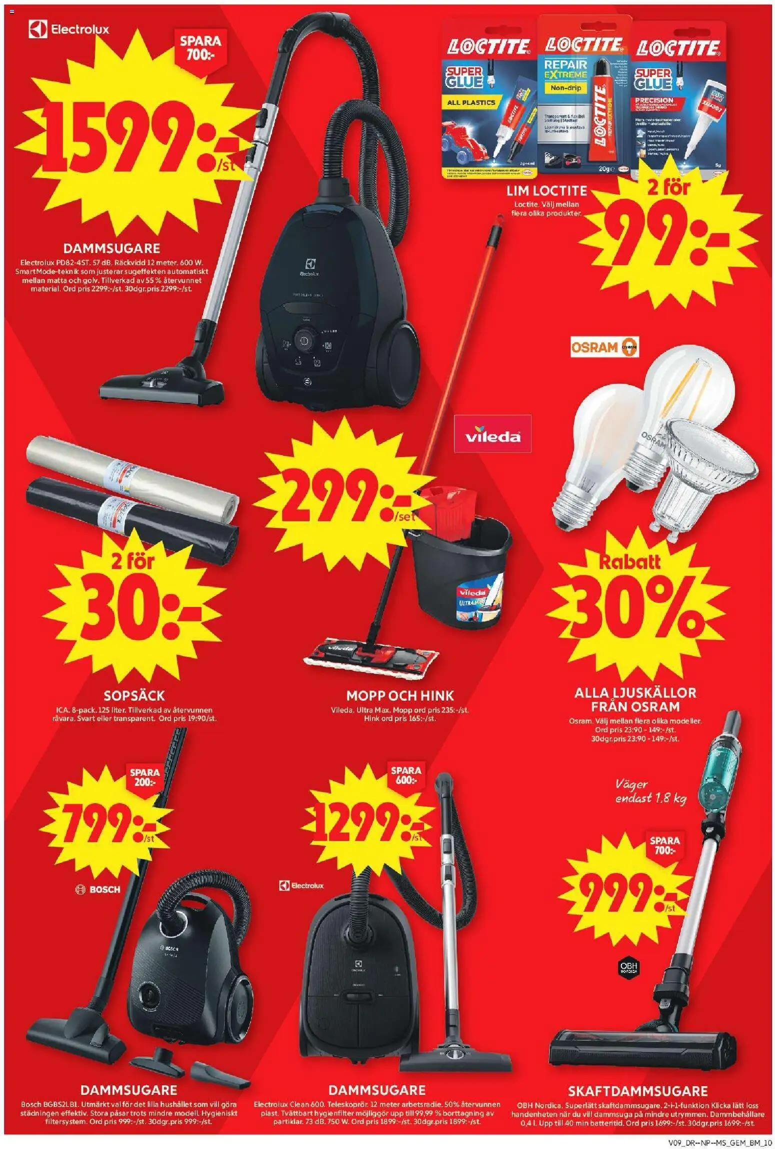 ICA Maxi reklamblad aktuell från 23.02.2026 | Sida: 12 | Produkter: Dammsugare, Hink, Lim, Skaftdammsugare