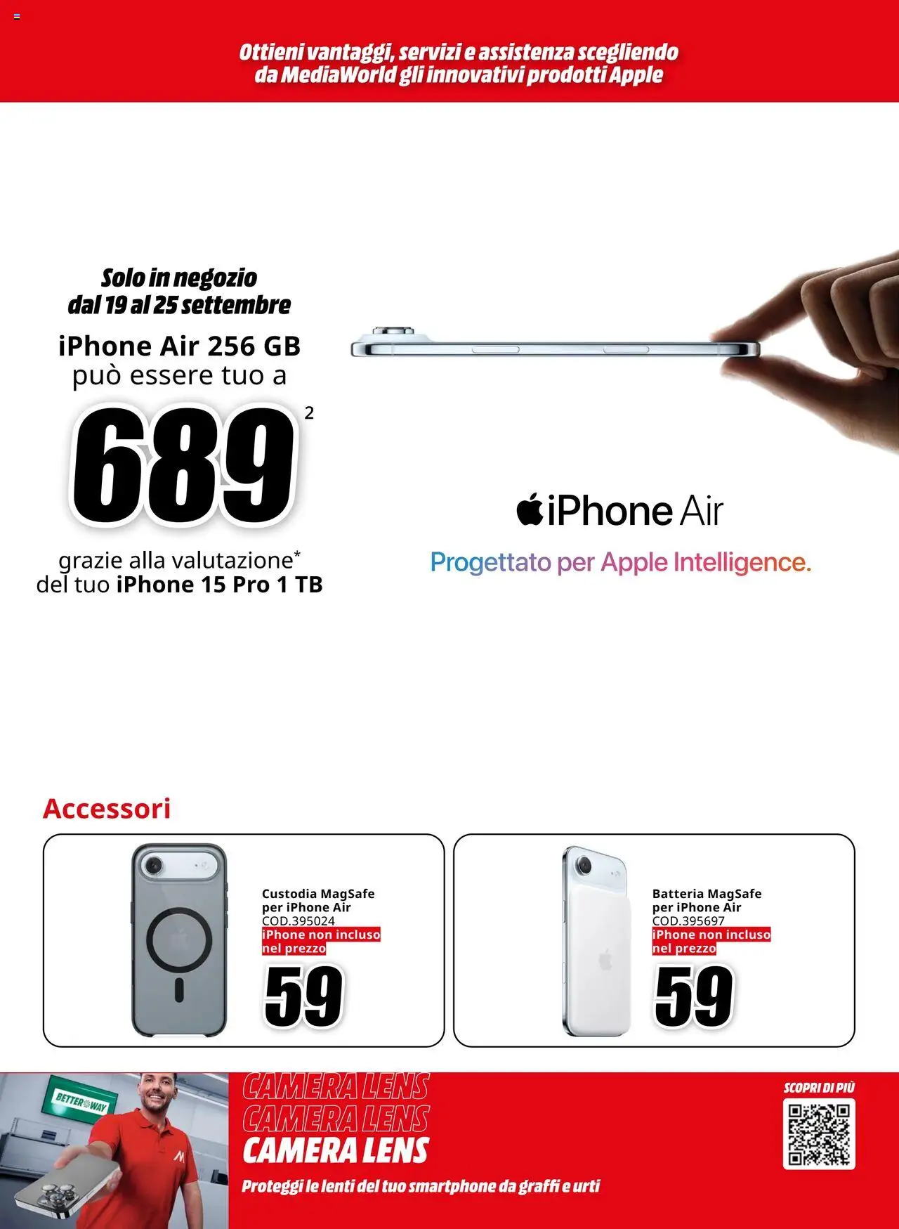 Volantino Media World del 22.09.2025 | Pagina: 3 | Prodotti: Iphone, Smartphone, Batteria