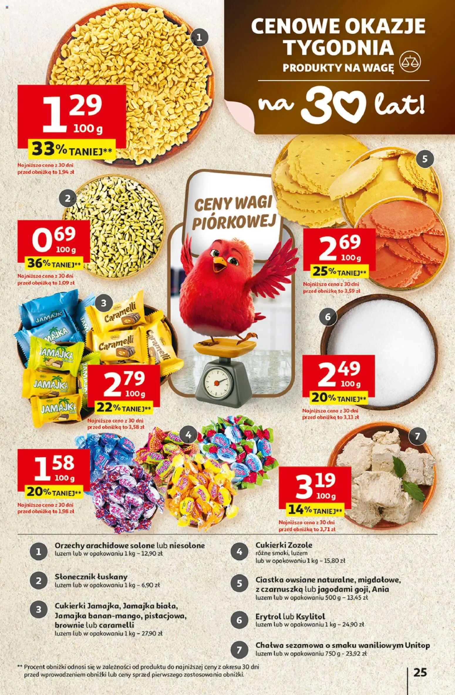 Auchan Gazetka - 30 Lat Hipermarket od 19.02.2026 | Strona: 25 | Produkty: Ksylitol, Brownie, Cukierki, Orzechy