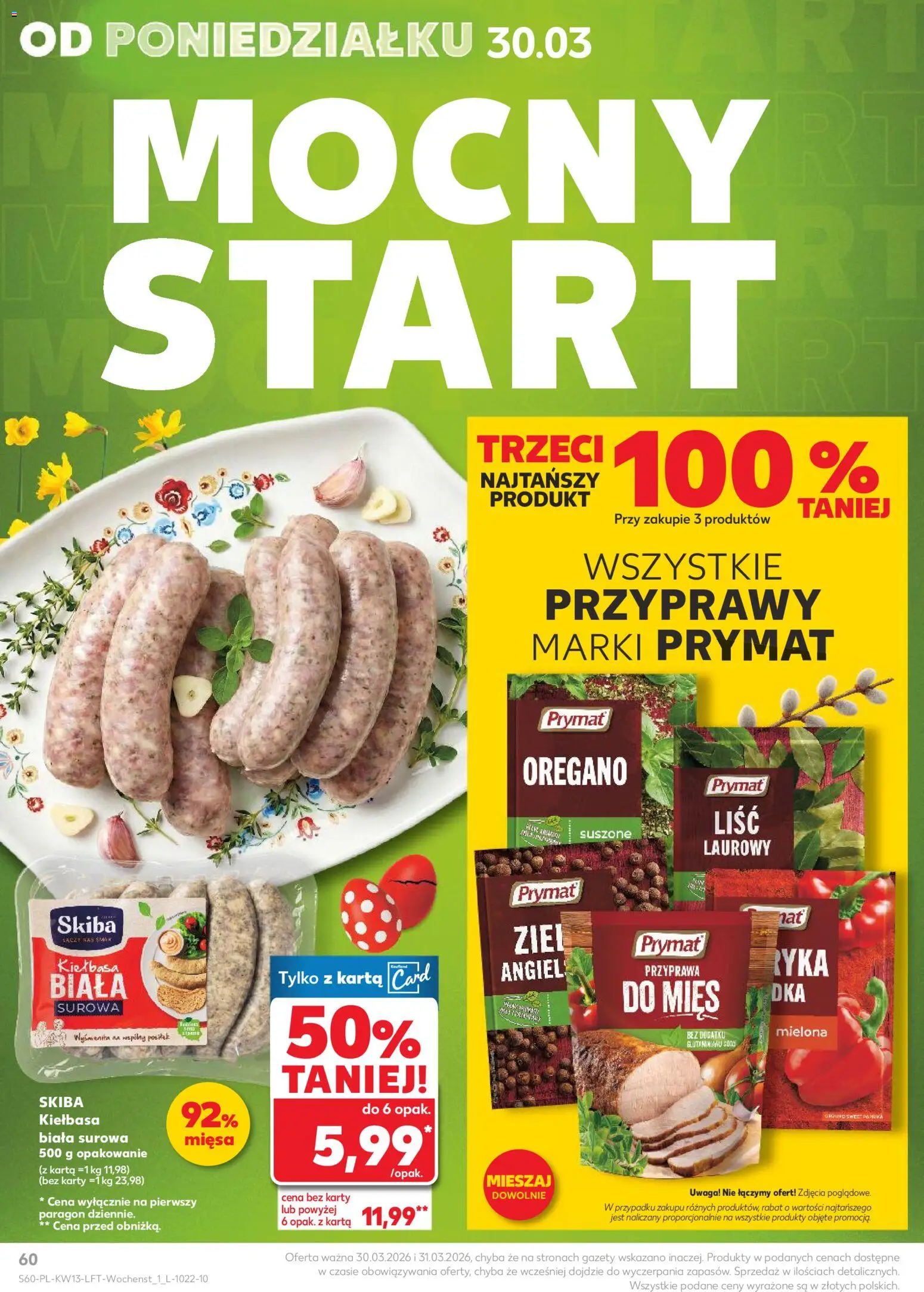Kaufland gazetka od 26.03.2026 | Strona: 60 | Produkty: Kiełbasa, Karta, Oregano, Przyprawy