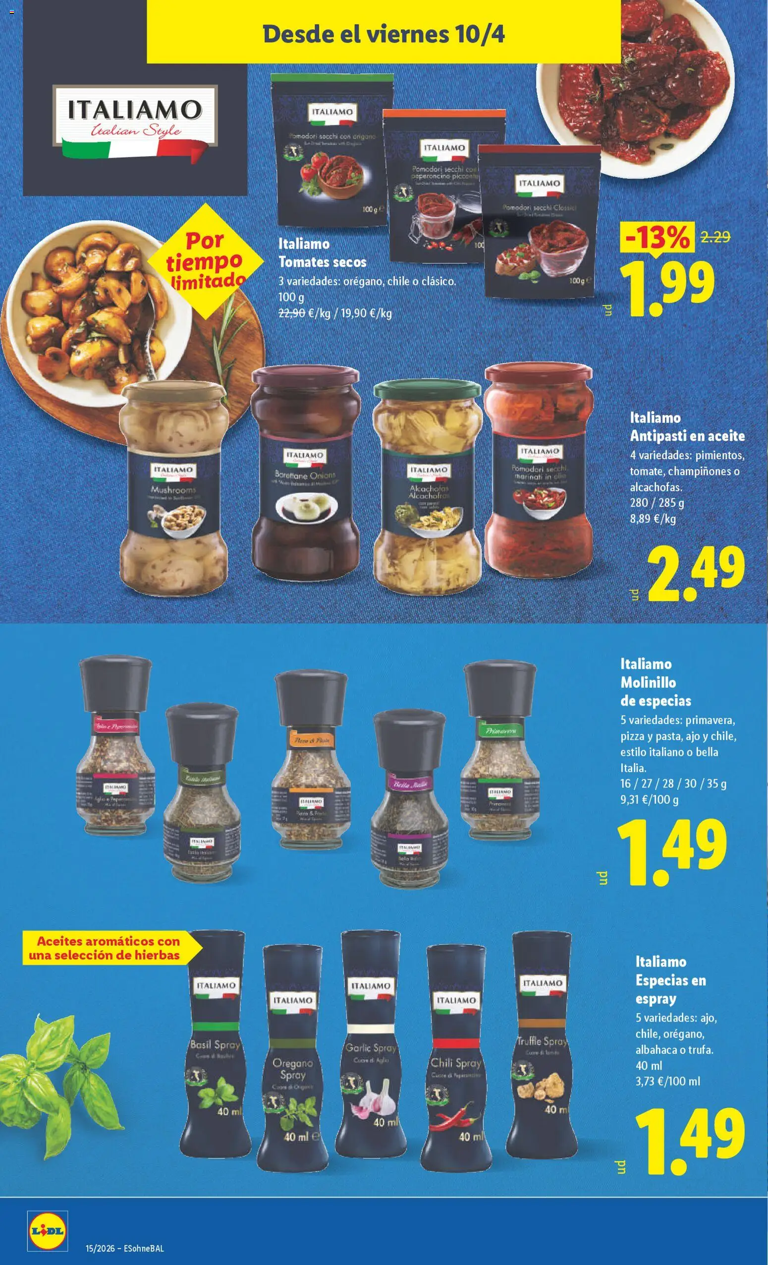 Lidl folleto │ válido desde el 06.04.2026 | Página: 42 | Productos: Aceite, Pizza, Tomates
