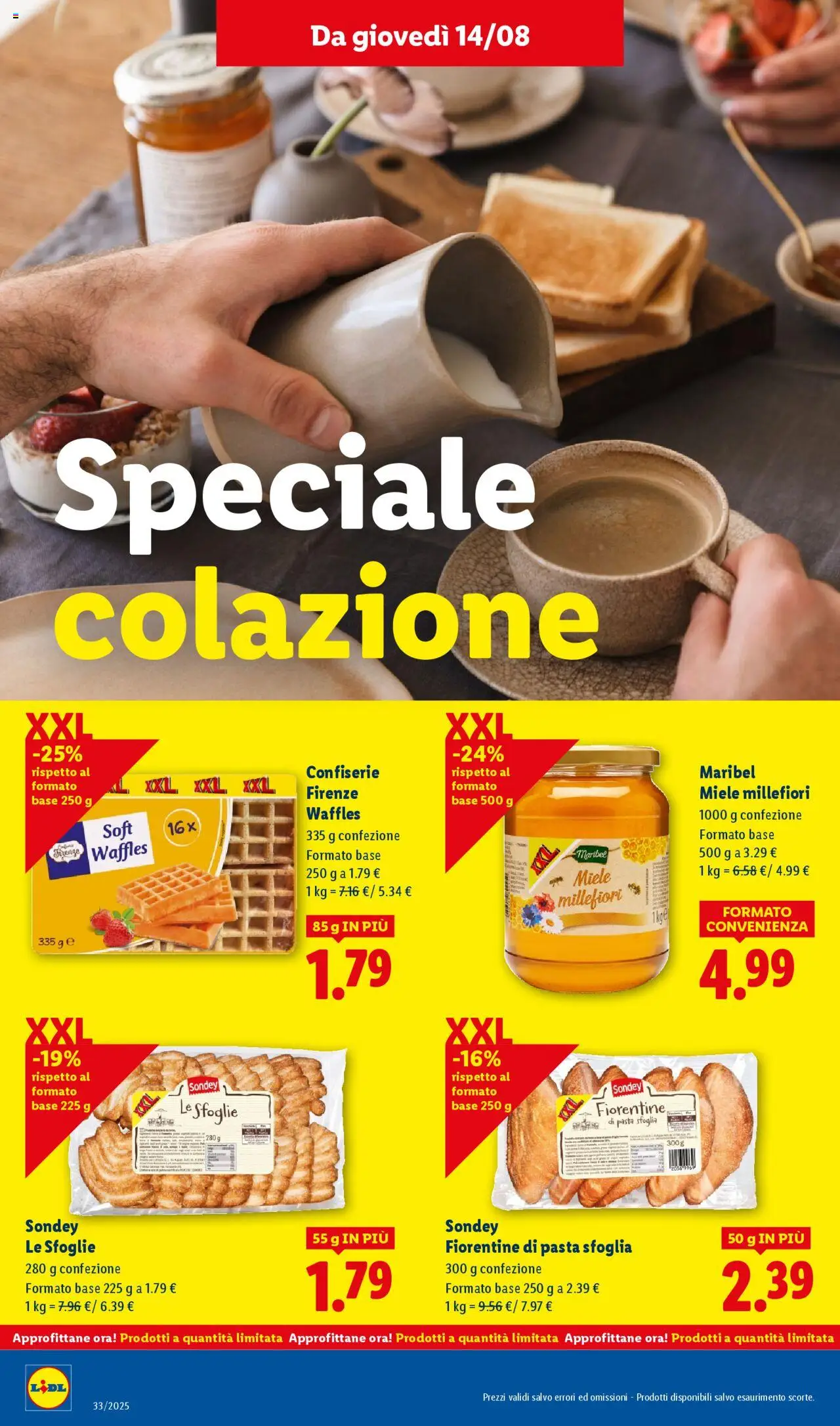 Volantino Lidl del 11.08.2025 | Pagina: 24 | Prodotti: Pasta sfoglia, Pasta, Miele