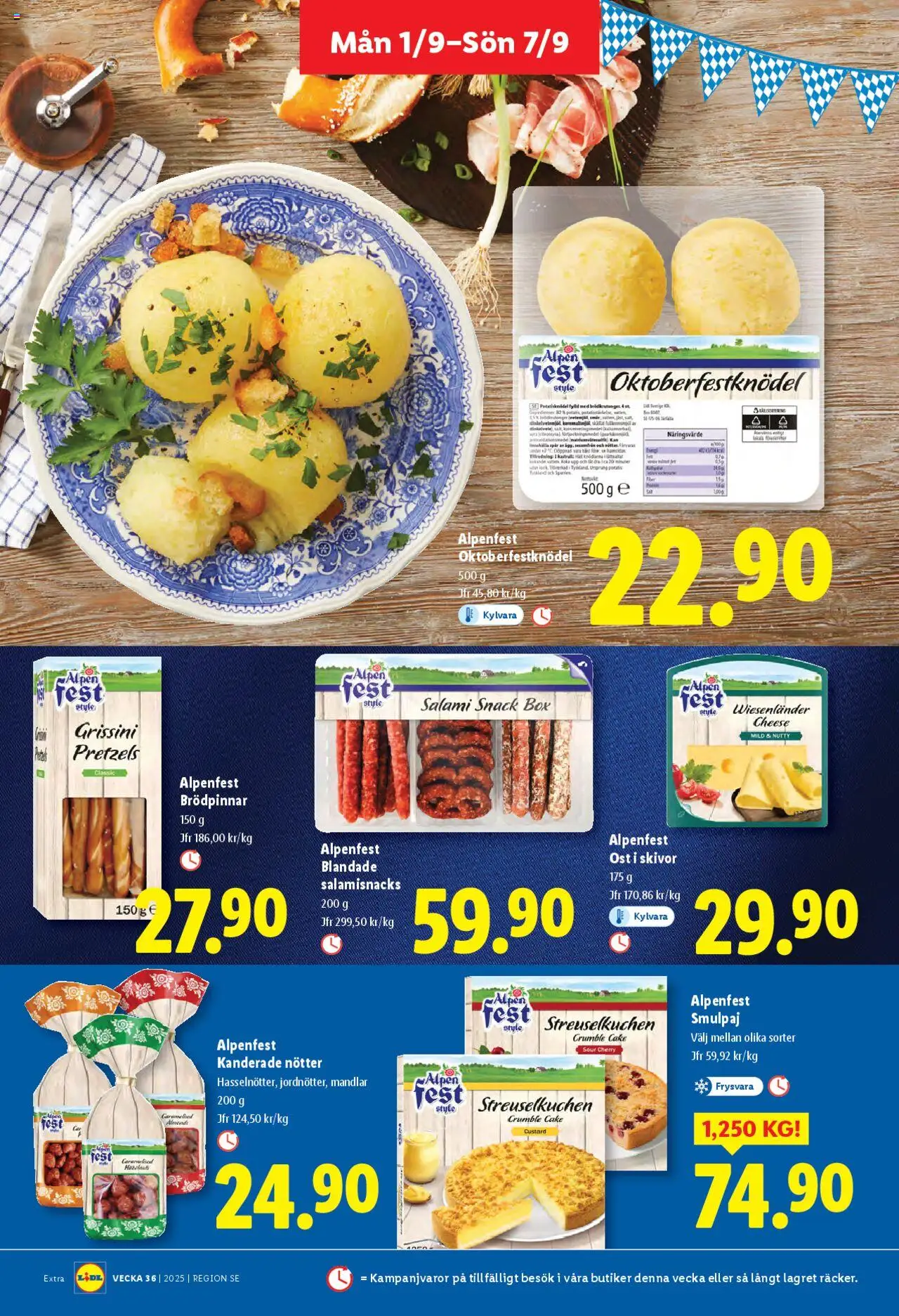 Lidl reklamblad aktuell från 01.09.2025 | Sida: 12 | Produkter: Ost, Salami, Nötter