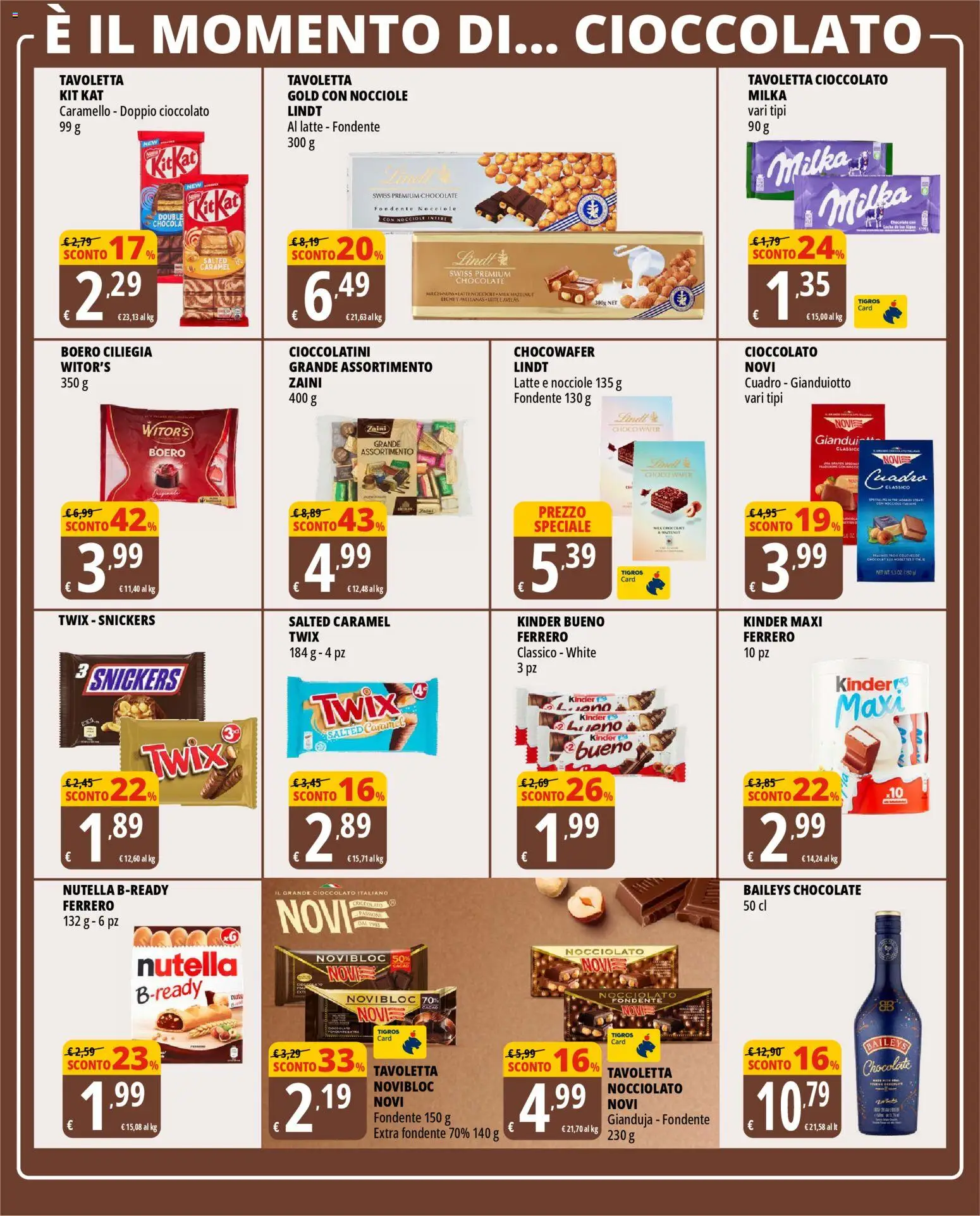 Volantino Tigros del 28.01.2026 | Pagina: 25 | Prodotti: Cioccolato, Latte, Nocciole, Cioccolatini