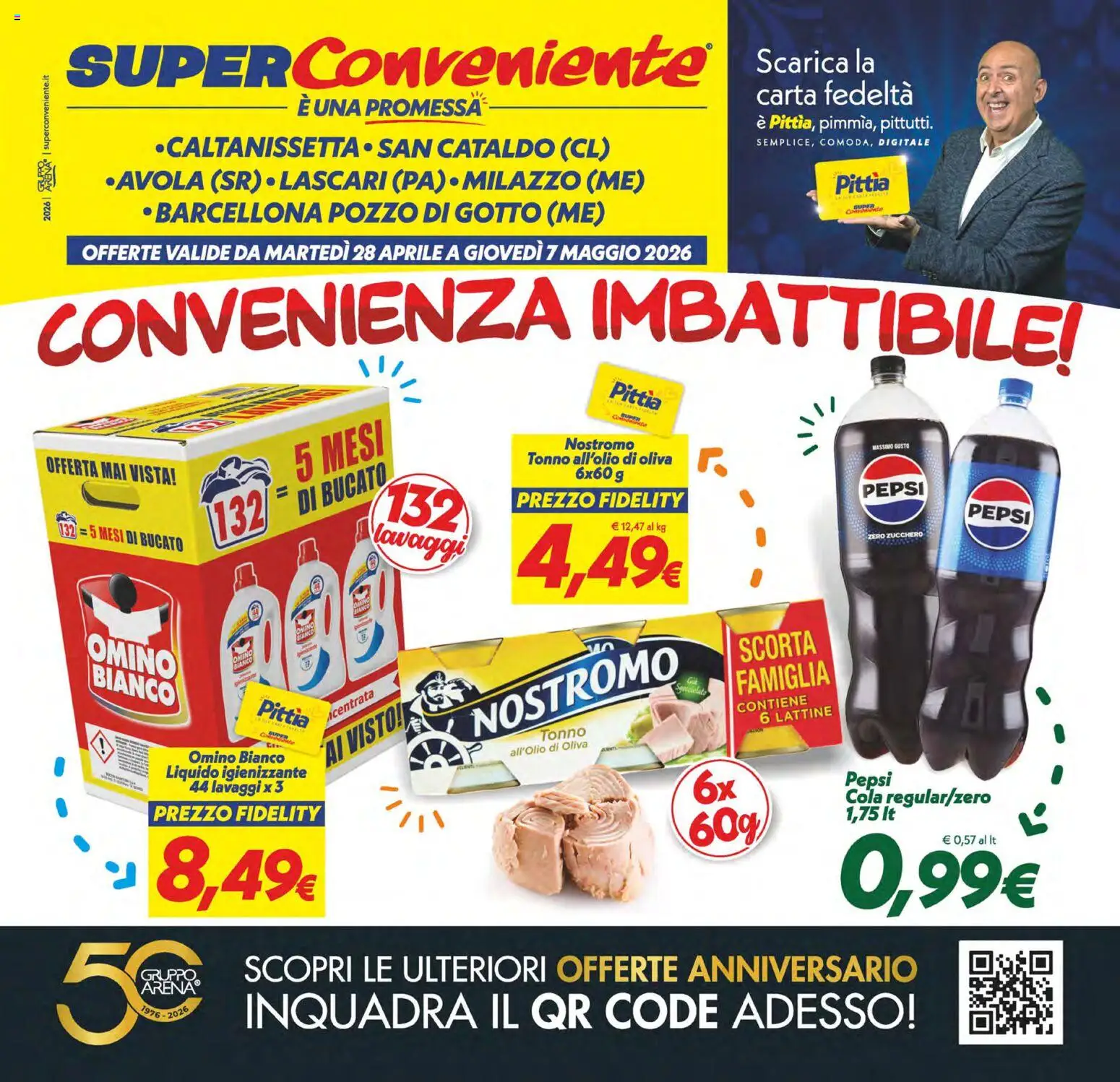 Volantino SuperConveniente del 28.04.2026 | Pagina: 1 | Prodotti: Zucchero, Tonno, Pepsi