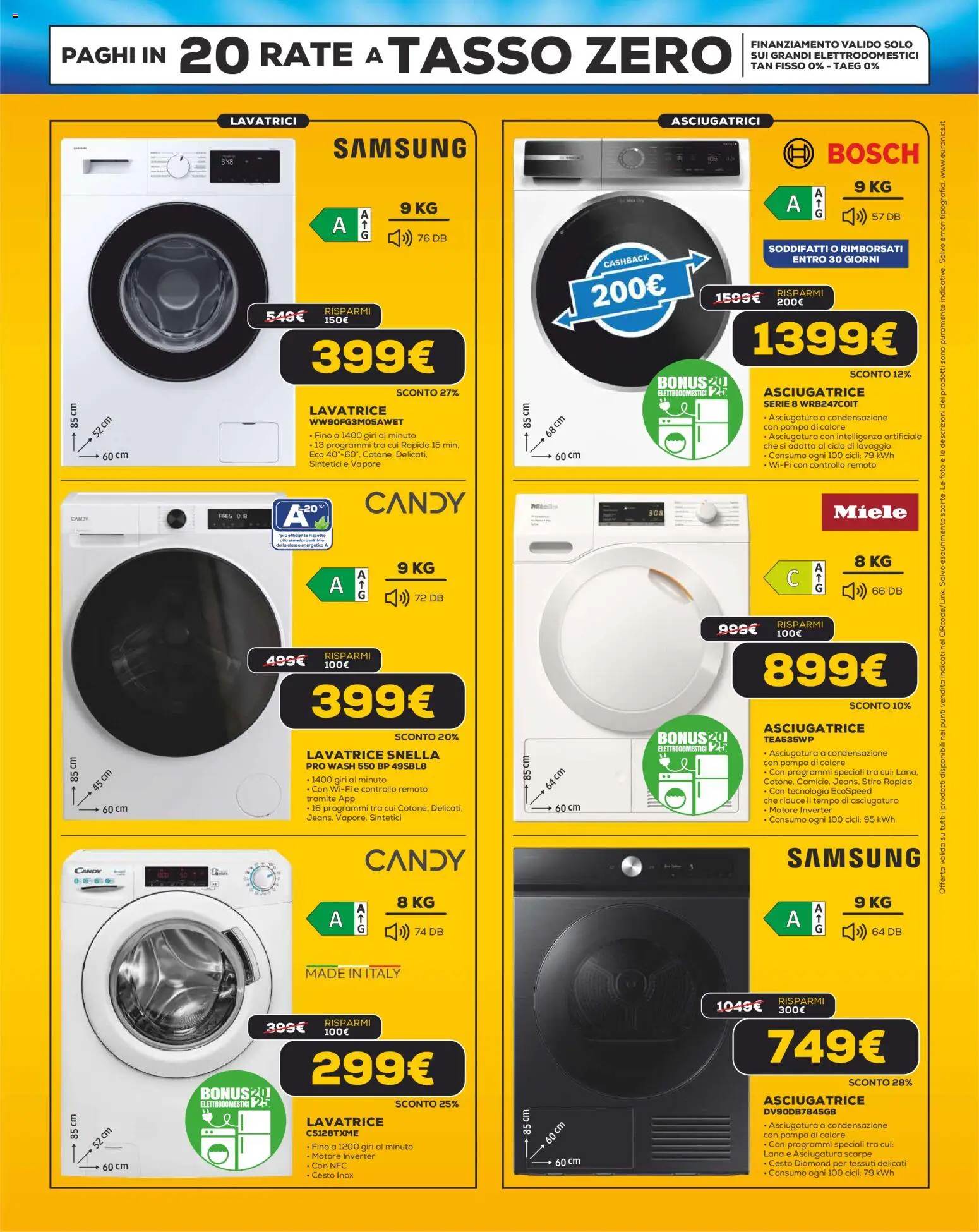 Volantino Euronics del 26.11.2025 | Pagina: 11 | Prodotti: Scarpe, Asciugatrice, Miele, Samsung