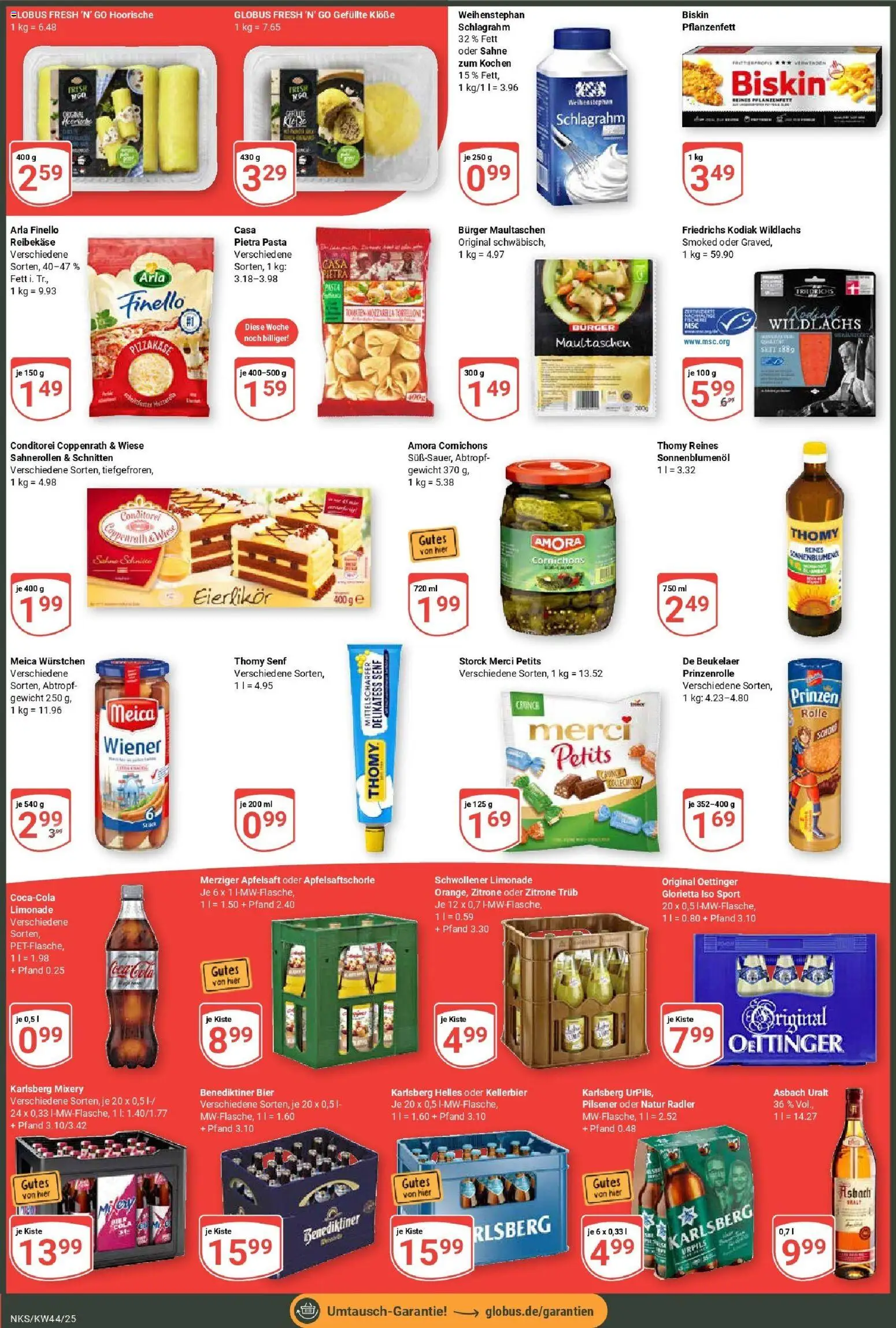 Globus prospekt Neunkirchen	 – gültig ab 26.10.2025 | Seite: 2 | Produkte: Meica, Zitrone, Pasta, Maultaschen