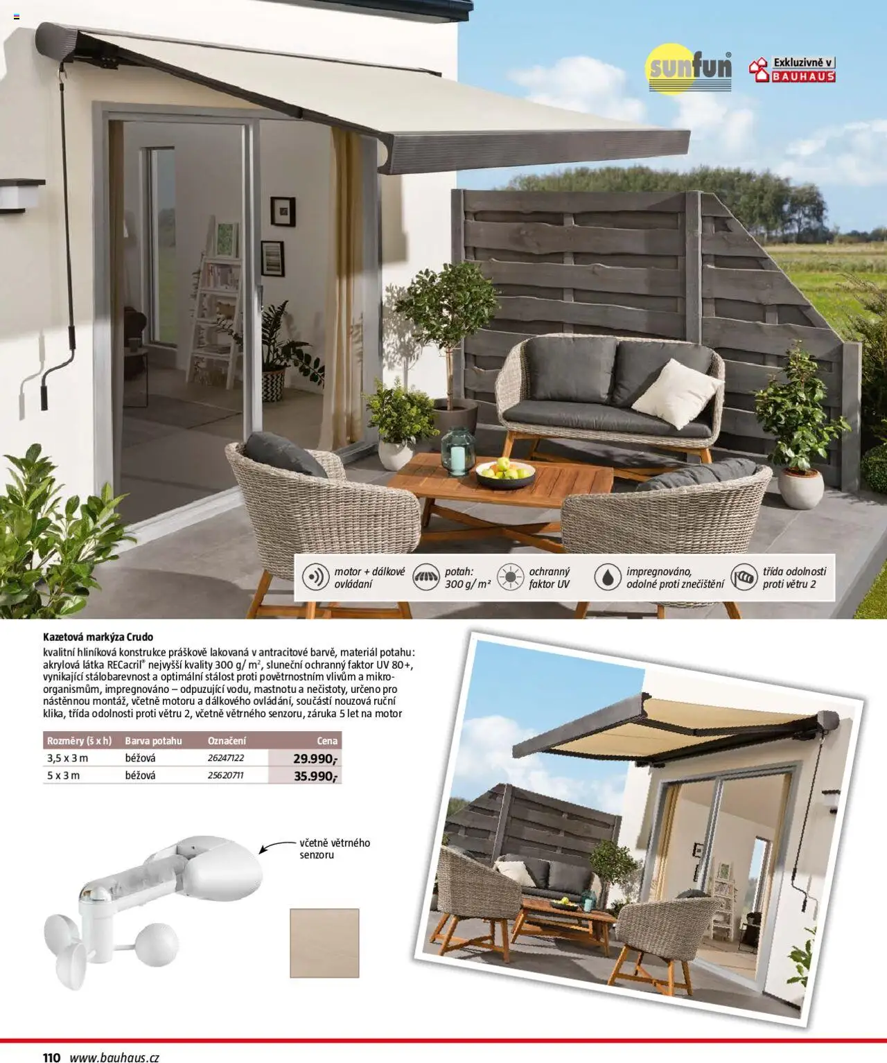 Bauhaus katalog Zahradní nábytek od 01.04.2025 | Strana: 110 | Produkty: Crudo, Markýza