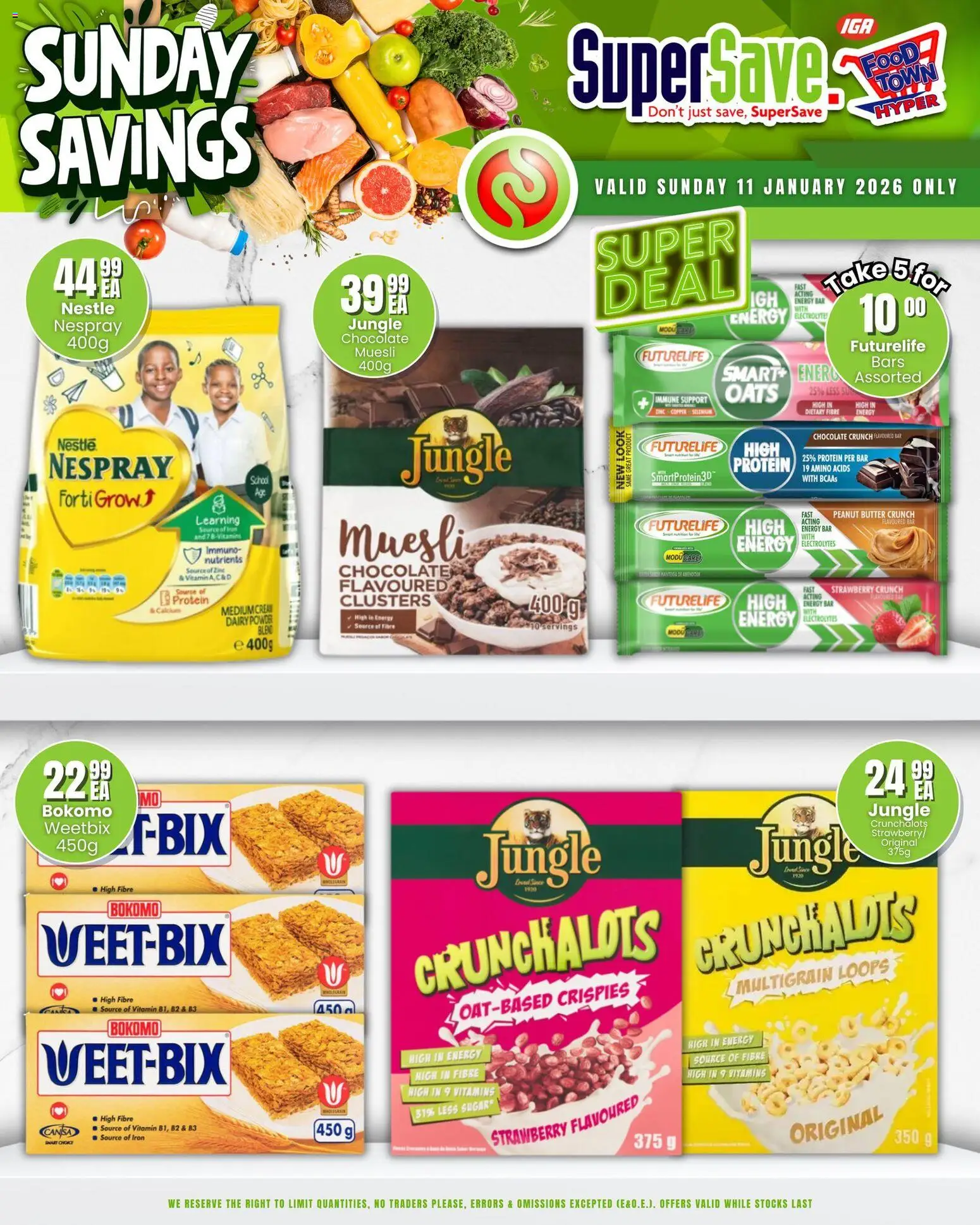 New Super Save catalogue – valid from 11.01.2026 | Page: 5 | Products: Iron, Oats, Chocolate, Peanut butter