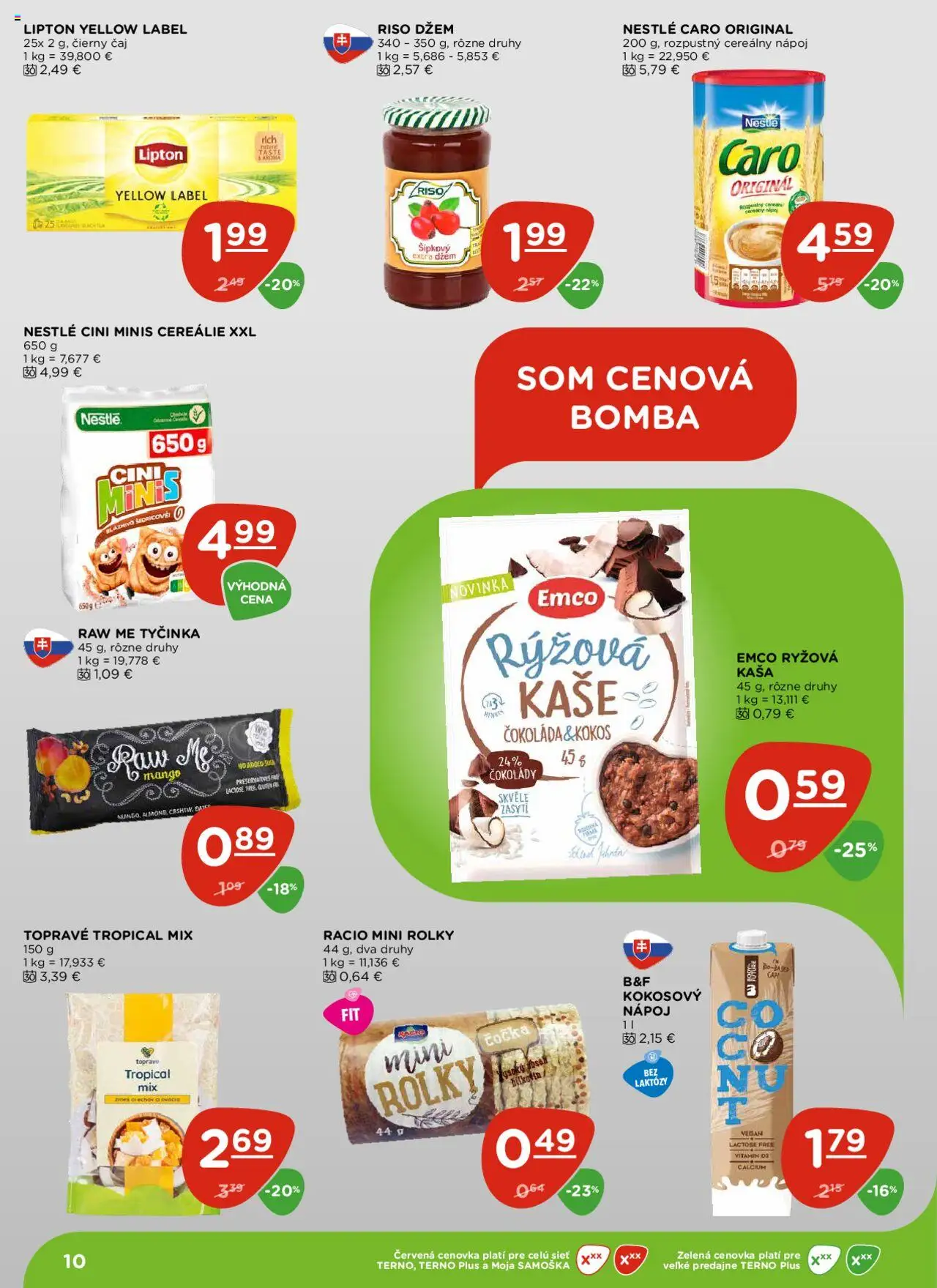 Nové Terno akcie – leták je platný od 16.10.2025 | Strana: 10 | Produkty: Čaj, Čokoláda, Caro, Cini Minis