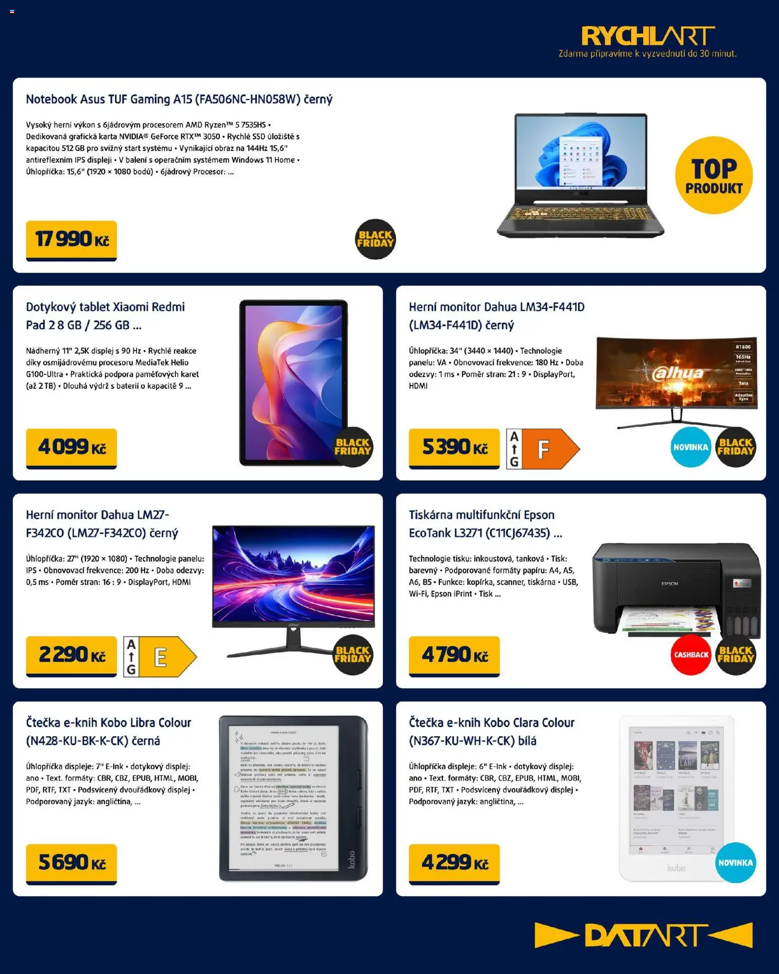 Datart Black Friday od 10.11.2025 | Strana: 3 | Produkty: Monitor, Tiskárna, Xiaomi, Obraz