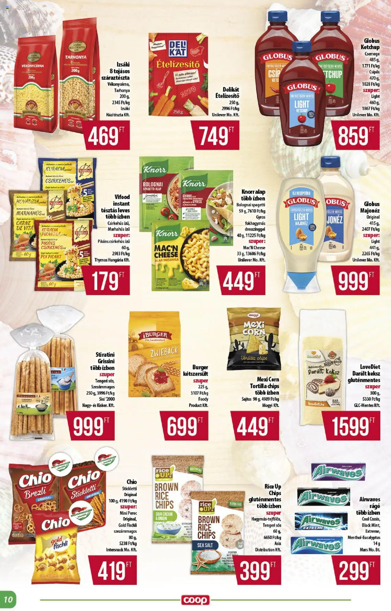 COOP akciós ujság - amely érvényes a következő dátumtól: 21.08.2025 | Oldal: 10 | Termékek: Chips, Grissini, Csirkehús, Gluténmentes