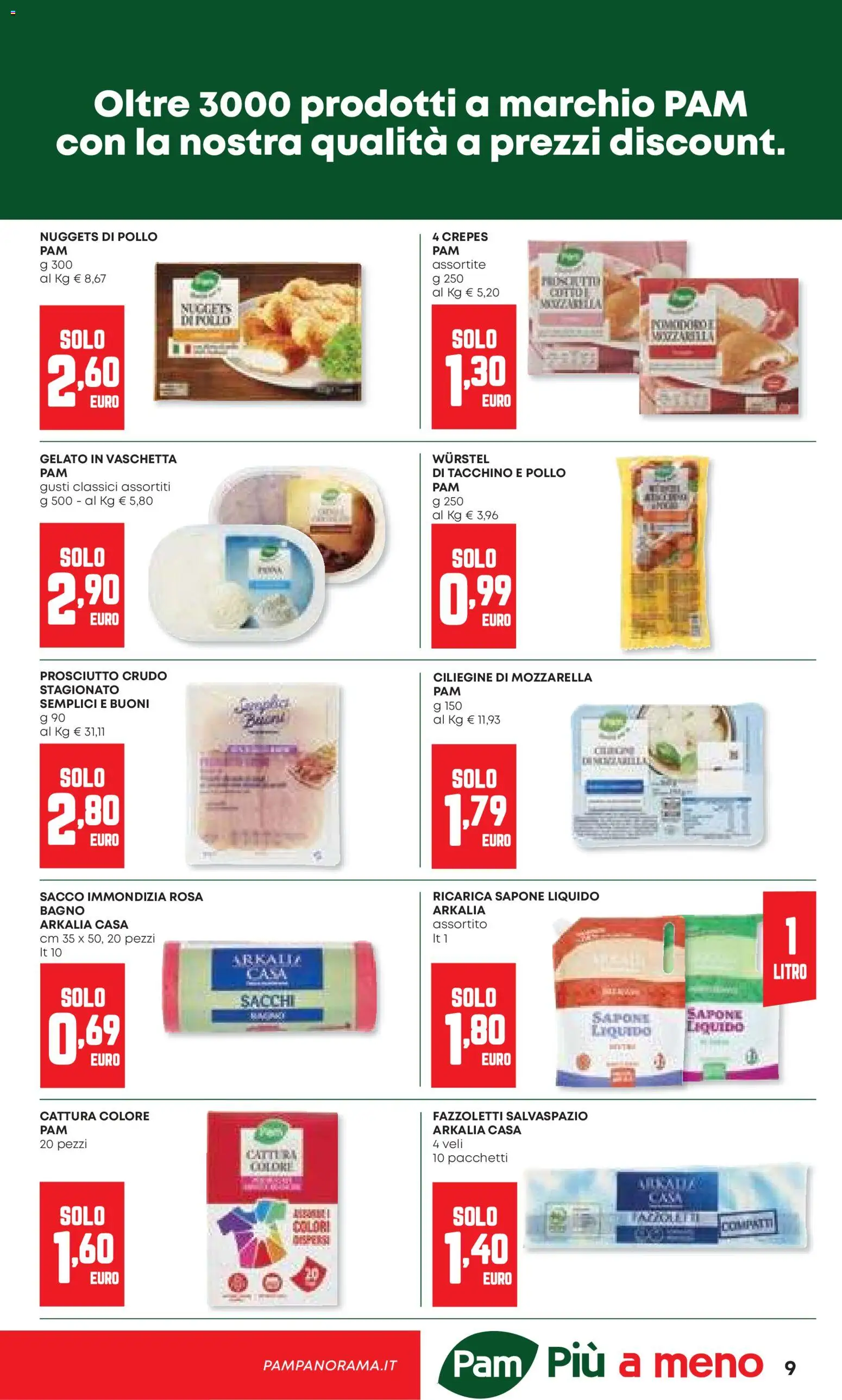 Volantino Panorama del 12.02.2026 | Pagina: 9 | Prodotti: Prosciutto Crudo, Sapone, Pollo, Mozzarella