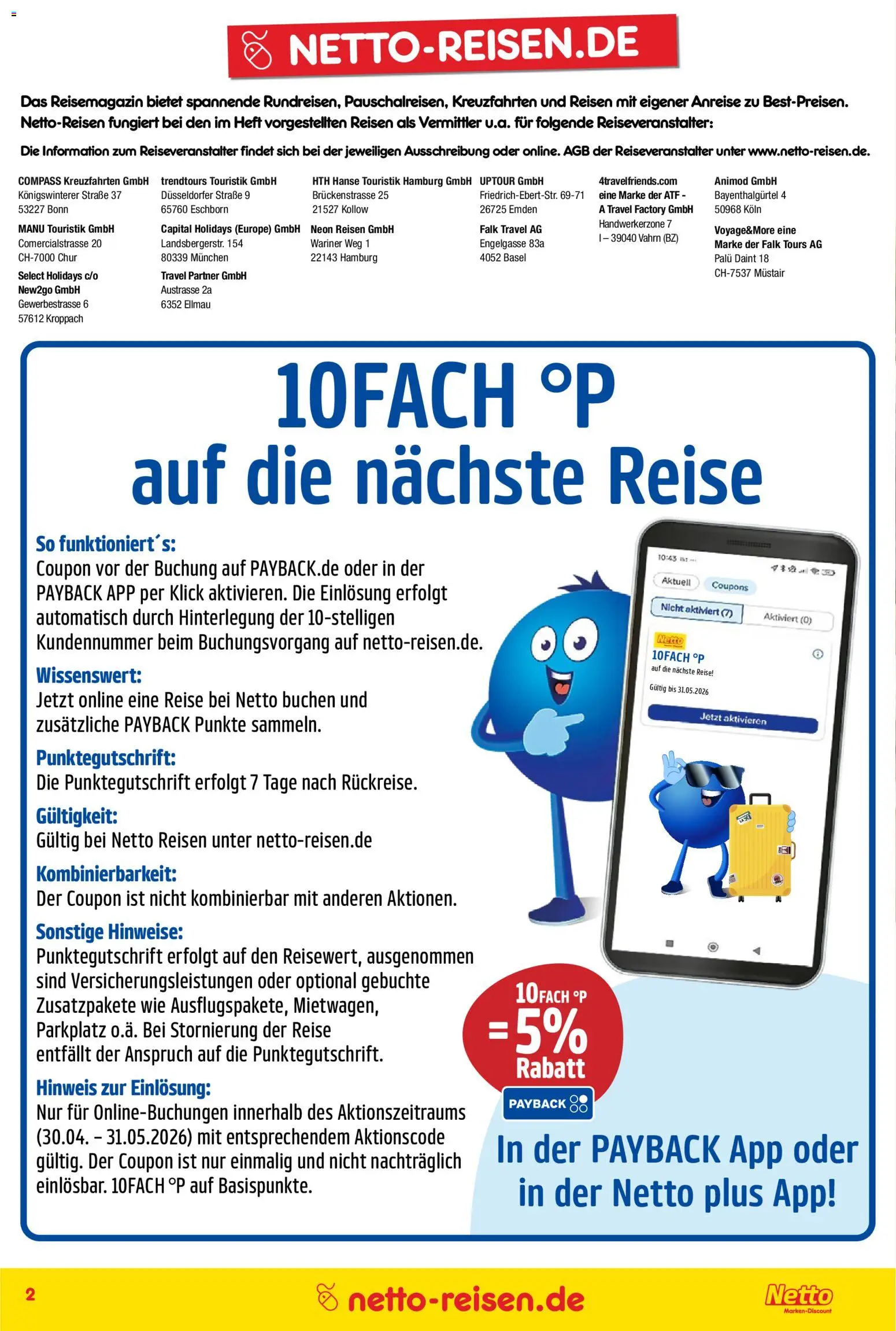 Netto Reisen Prospekt 	 – gültig ab 30.04.2026 | Seite: 2