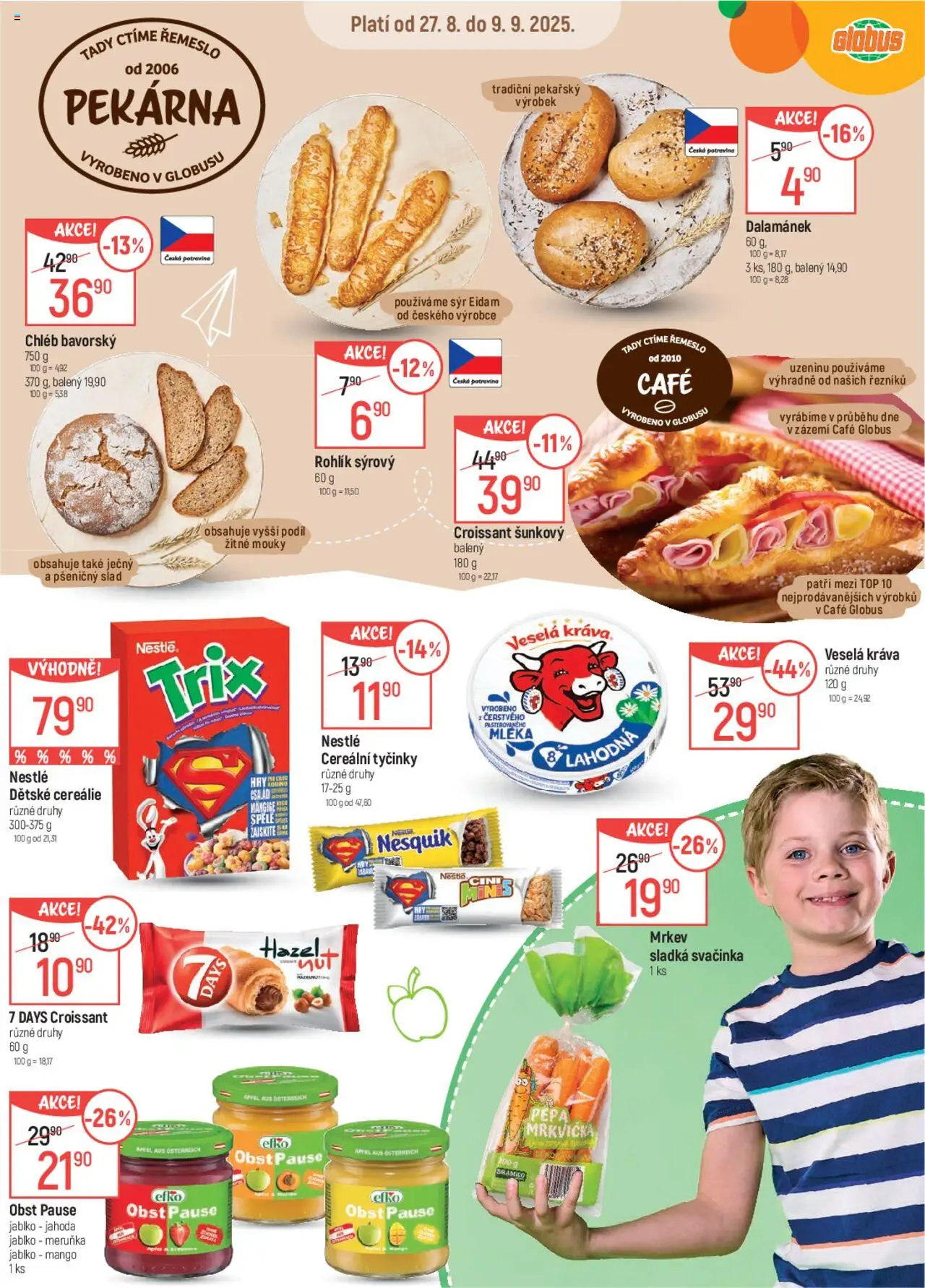 Globus leták od 27.08.2025 | Strana: 13 | Produkty: Globus, Chléb, Eidam, Croissant