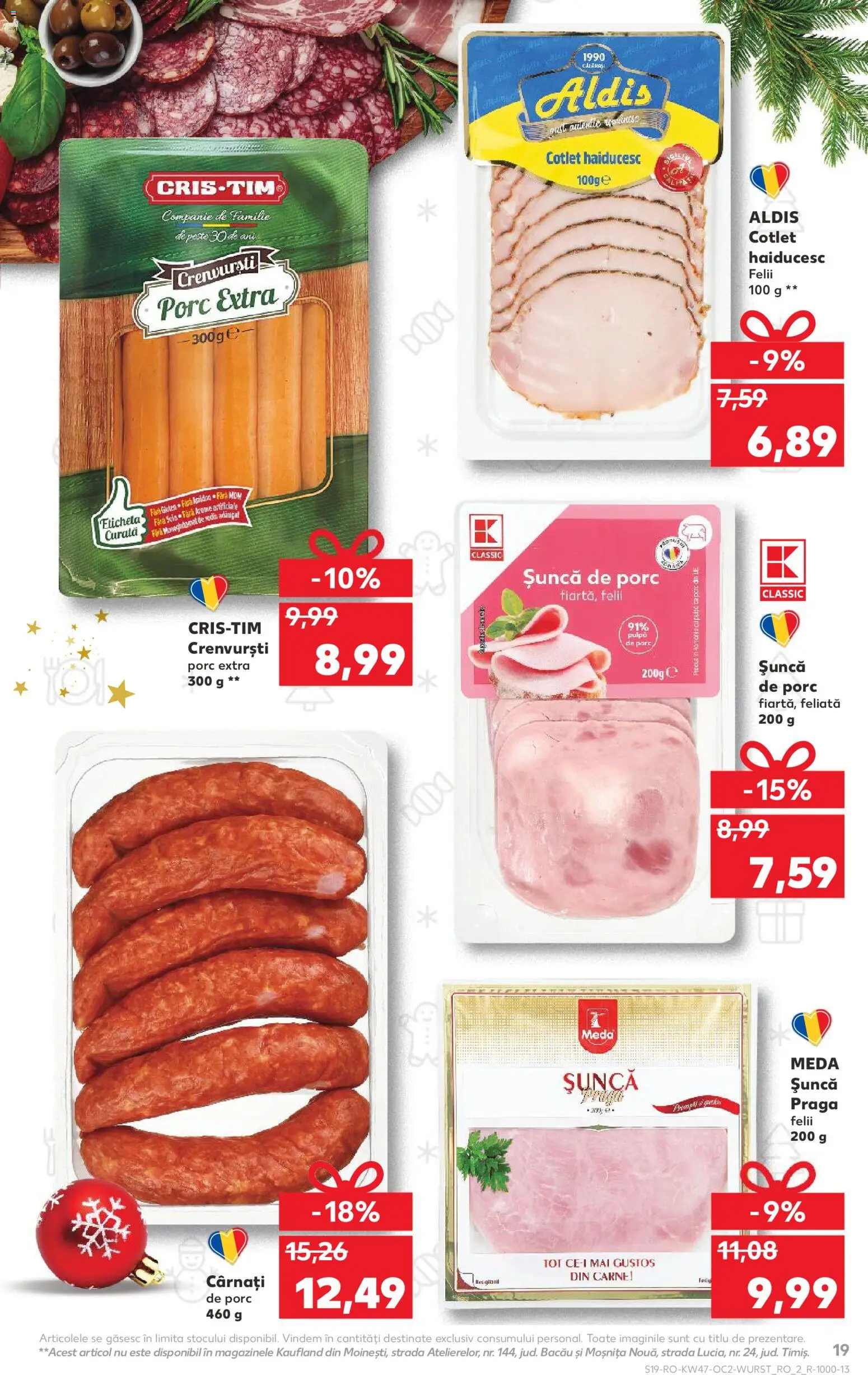 Noul catalog Kaufland – valabil de la 19.11.2025 | Pagină: 19 | Produse: Crenvurști, Șuncă, Pește, Cârnați