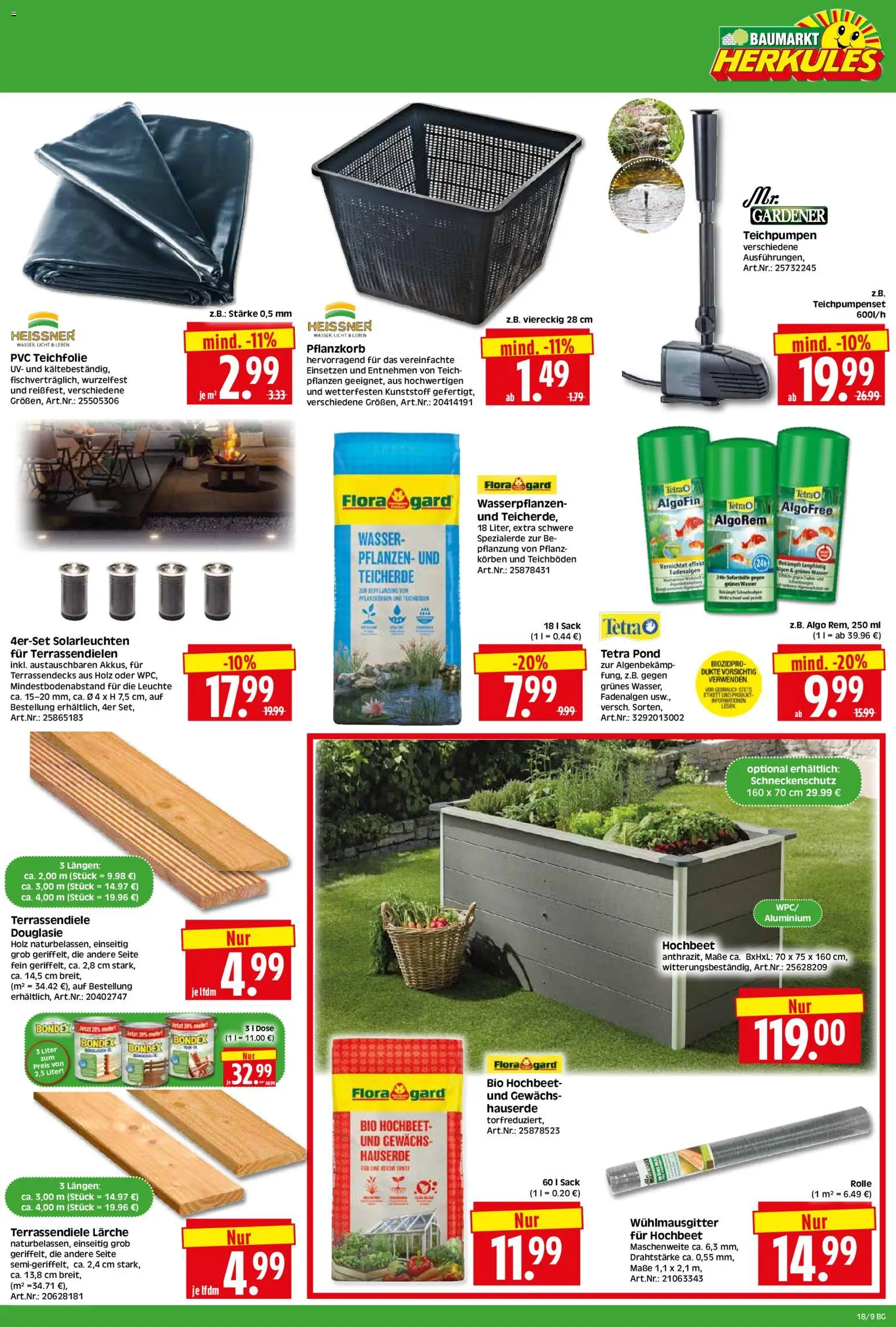 HERKULES Bau & Garten – gültig ab 27.04.2026 | Seite: 9 | Produkte: Hochbeet, Wasser