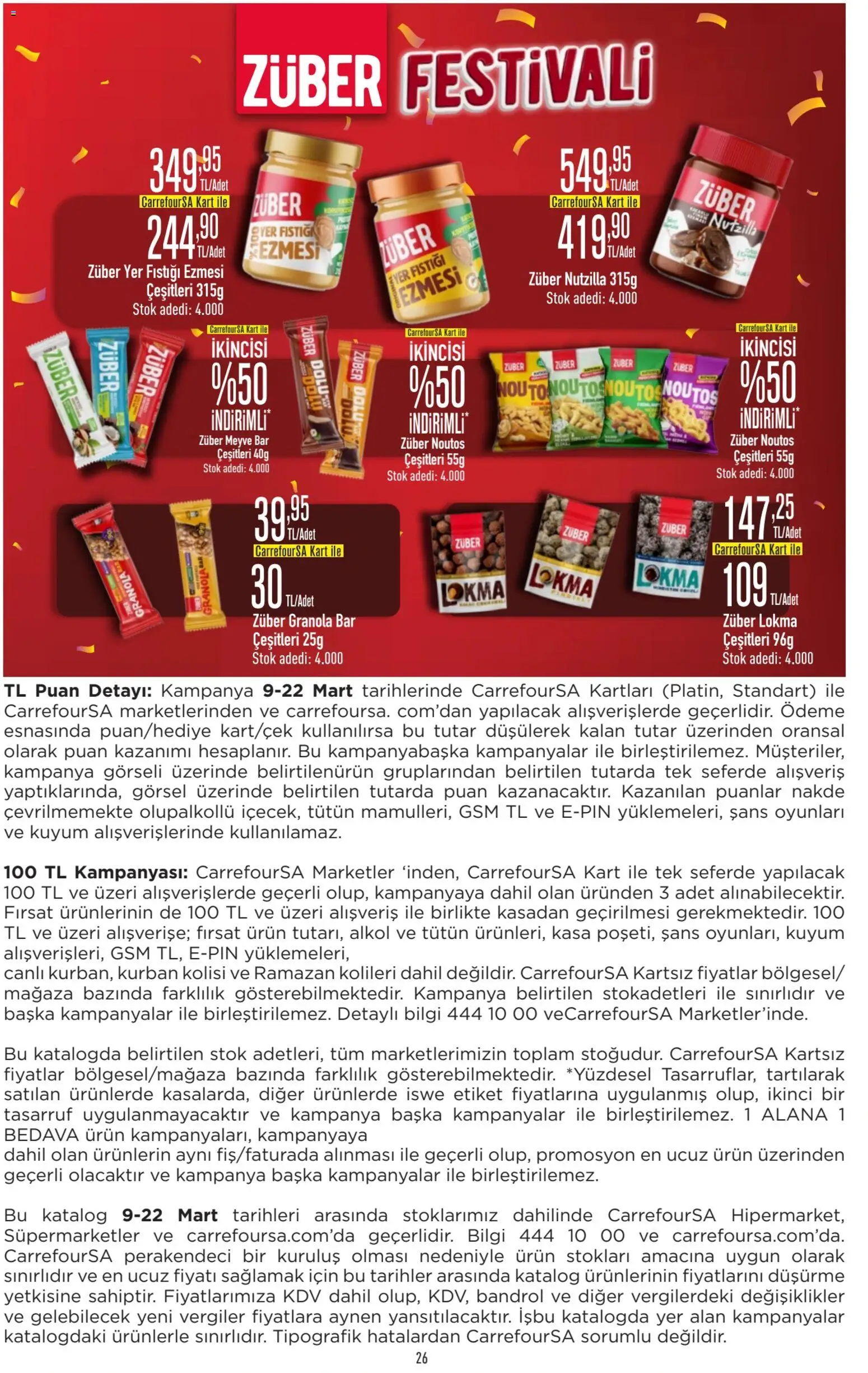 CarrefourSA Katalog - 09.03.2026 tarihinden itibaren geçerlidir | Sayfa: 26 | Ürünler: Meyve, Yer fıstığı, Kasa
