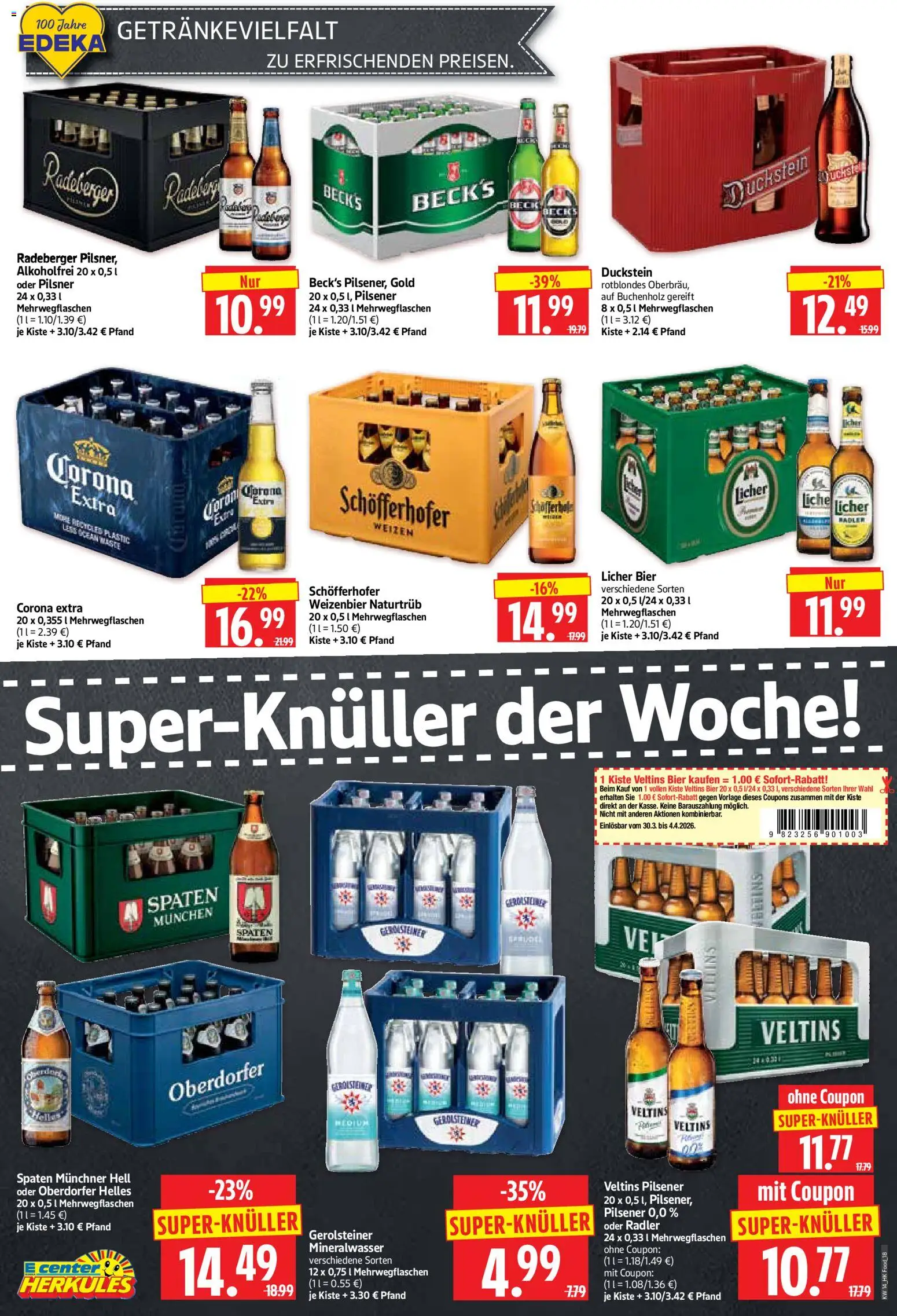 HERKULES Prospekt 	 – gültig ab 30.03.2026 | Seite: 18 | Produkte: Bier, Radler, Veltins, Gerolsteiner