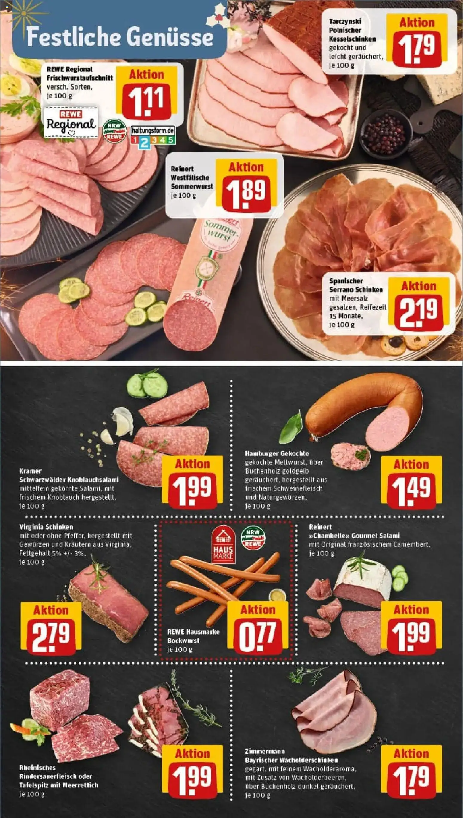 Rewe prospekt Recklinghausen	 – gültig ab 29.12.2025 | Seite: 10 | Produkte: Bockwurst, Wurst, Salami, Serrano schinken