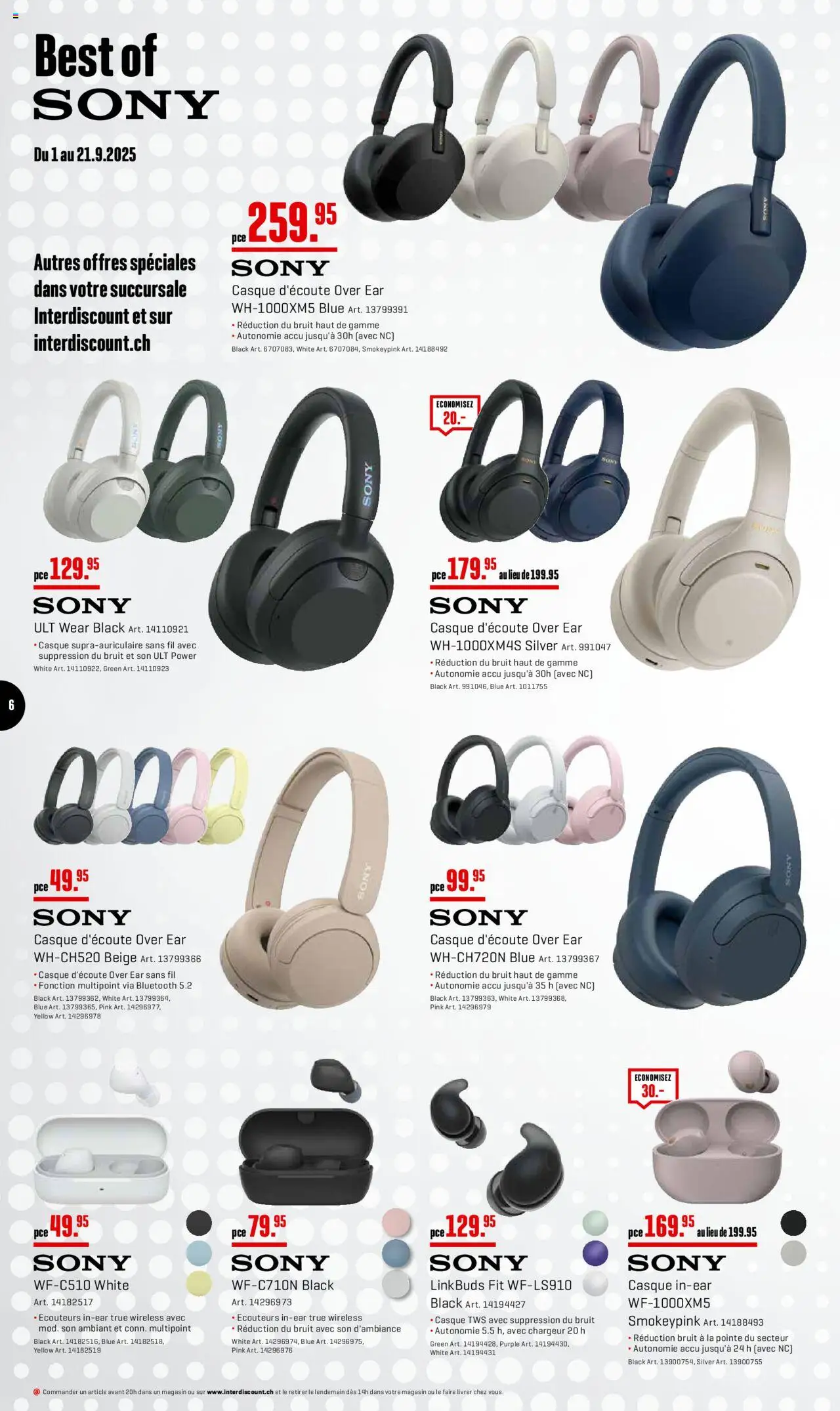 Interdiscount Aktionen Brand Love FR – gültig ab 08.09.2025 | Seite: 6 | Produkte: Sony