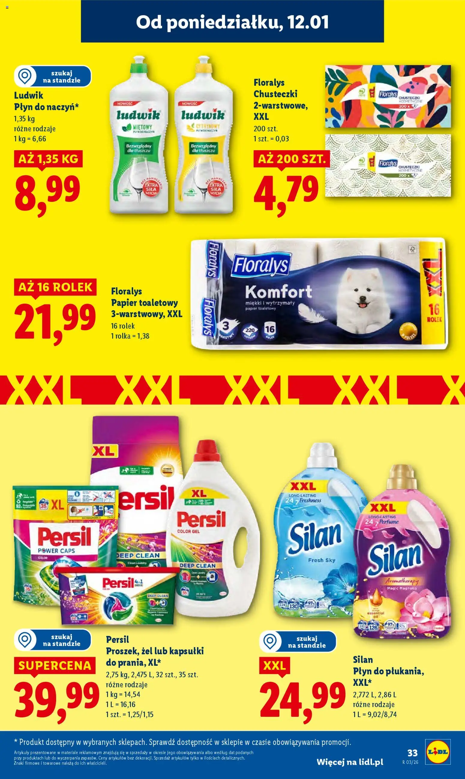 Lidl Gazetka od 12.01.2026 | Strona: 33 | Produkty: Papier toaletowy, Persil, Detergent