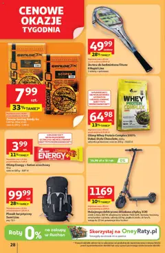 Auchan Gazetka - Pewność niskich cen Hipermarket od 24.07.2025 | Strona: 28 | Produkty: Bateria, Baton, Odżywka, Hulajnoga elektryczna