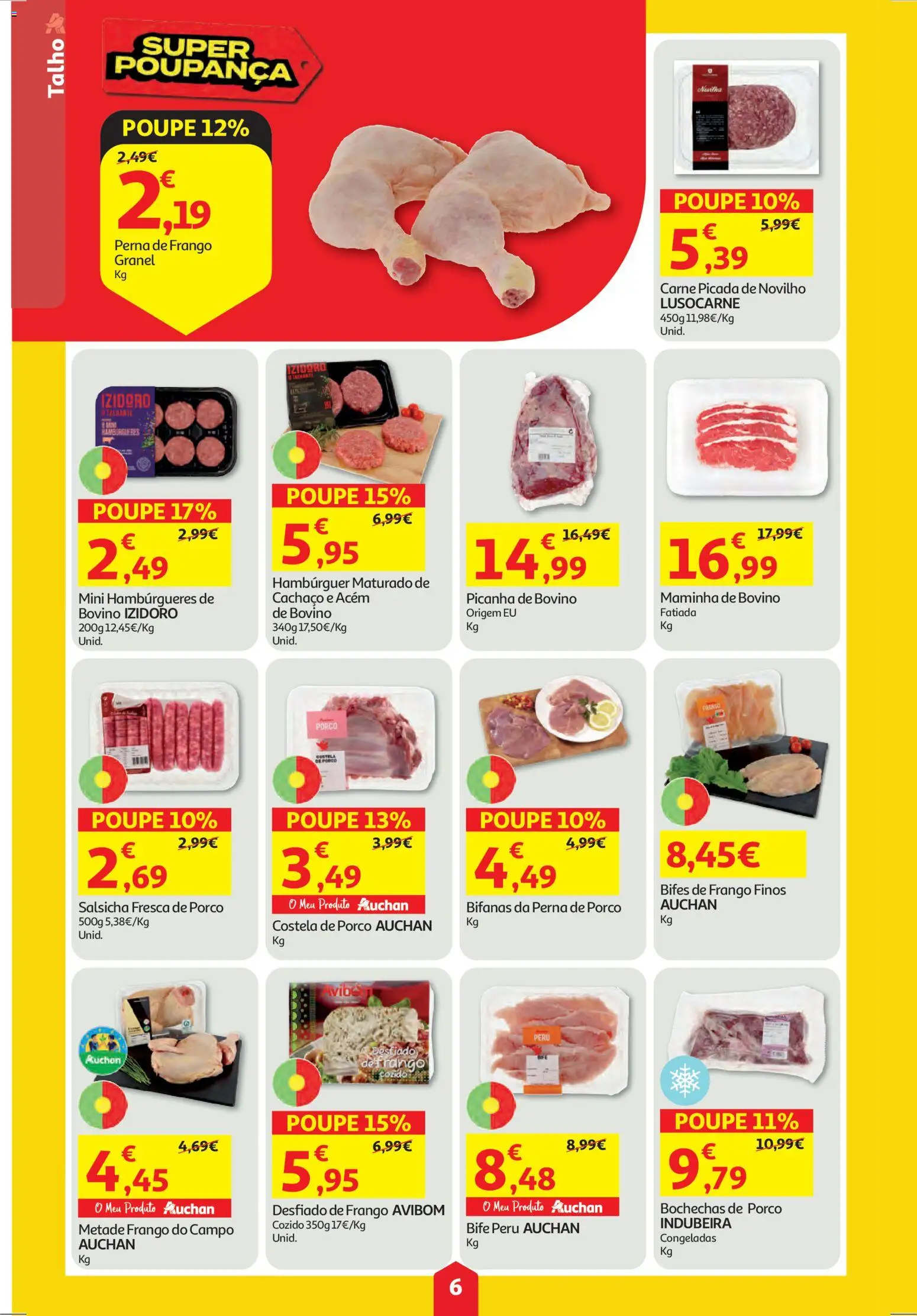 Auchan folheto │ válido de 30.04.2026 | Página: 6 | Produtos: Frango, Peru, Carne picada, Carne