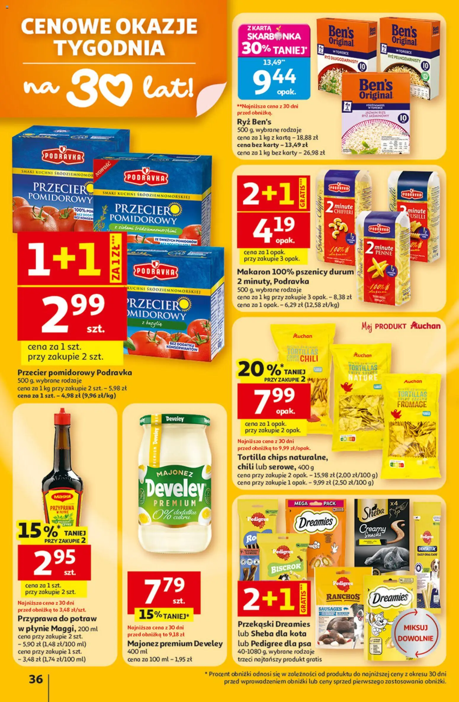 Auchan gazetka - 30 Lat Hipermarket od 23.04.2026 | Strona: 36 | Produkty: Karta, Tortilla, Bazylia, Majonez