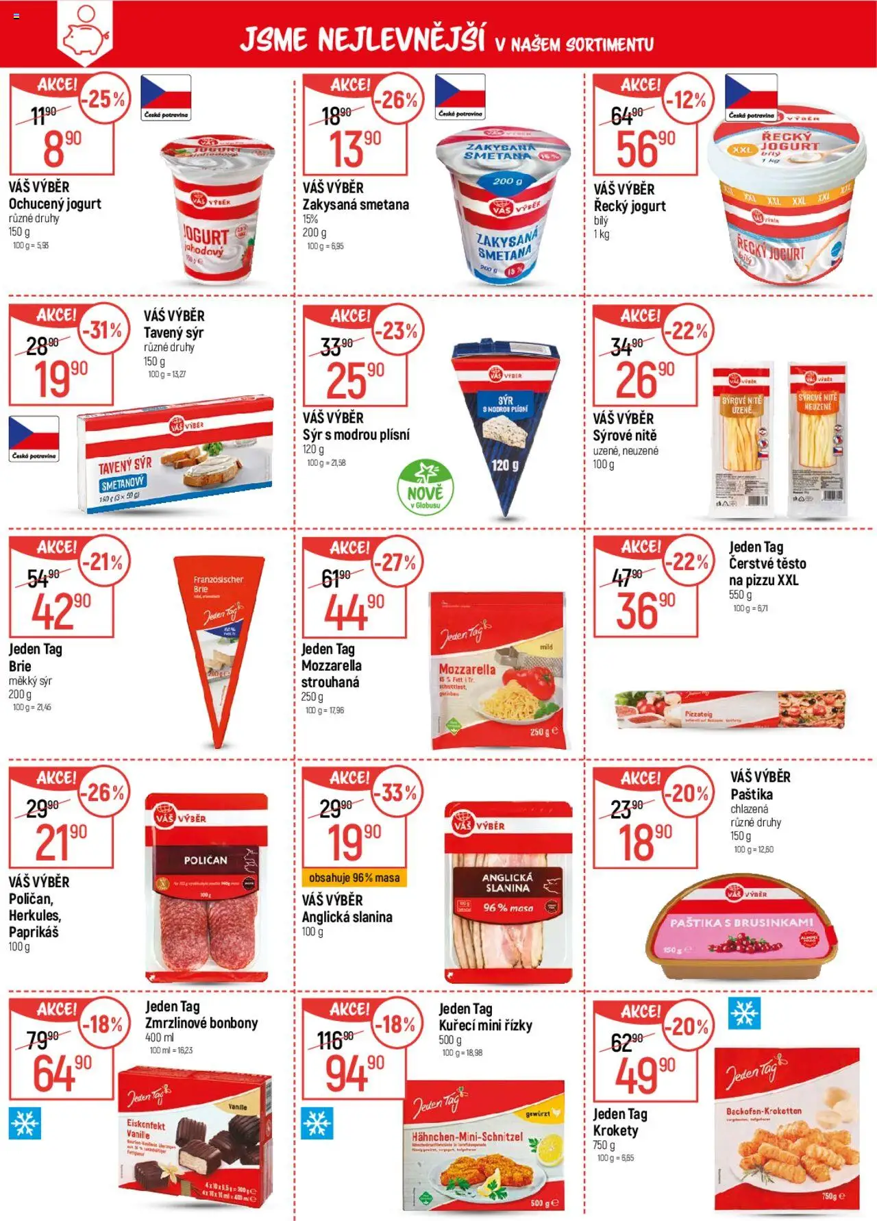 Globus leták od 22.10.2025 | Strana: 3 | Produkty: Tavený sýr, Krokety, Jogurt, Brie