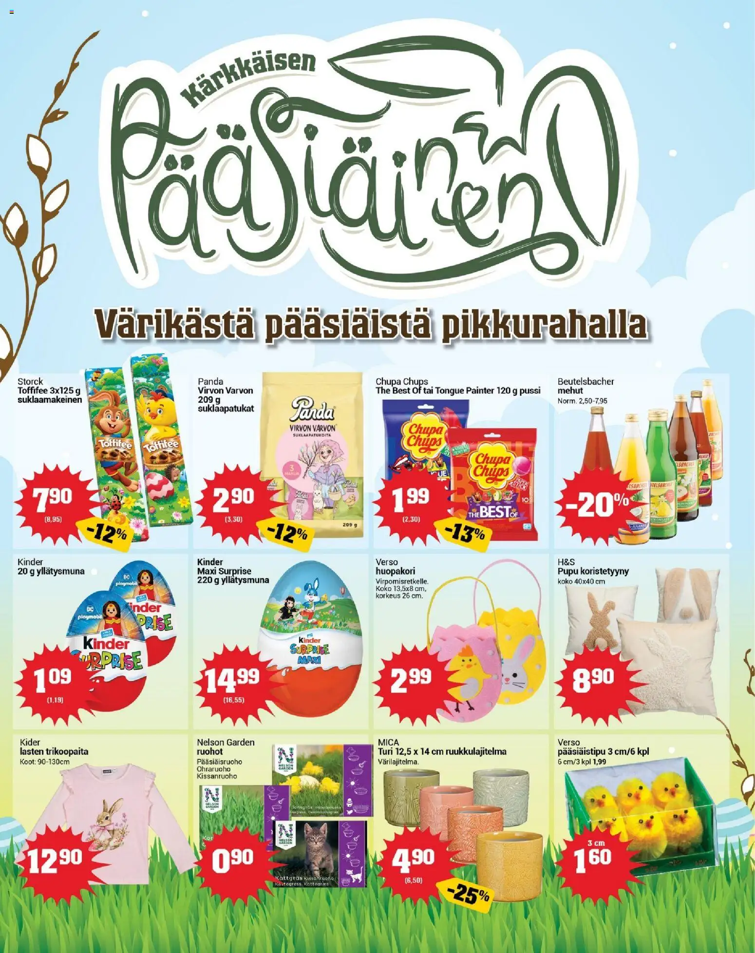 Kärkkäinen tarjoukset - Avajaiset Oulu – voimassa 18.03.2026 alkaen | Sivu: 2 | Tuotteet: Suklaapatukat, Koristetyyny, Ananas