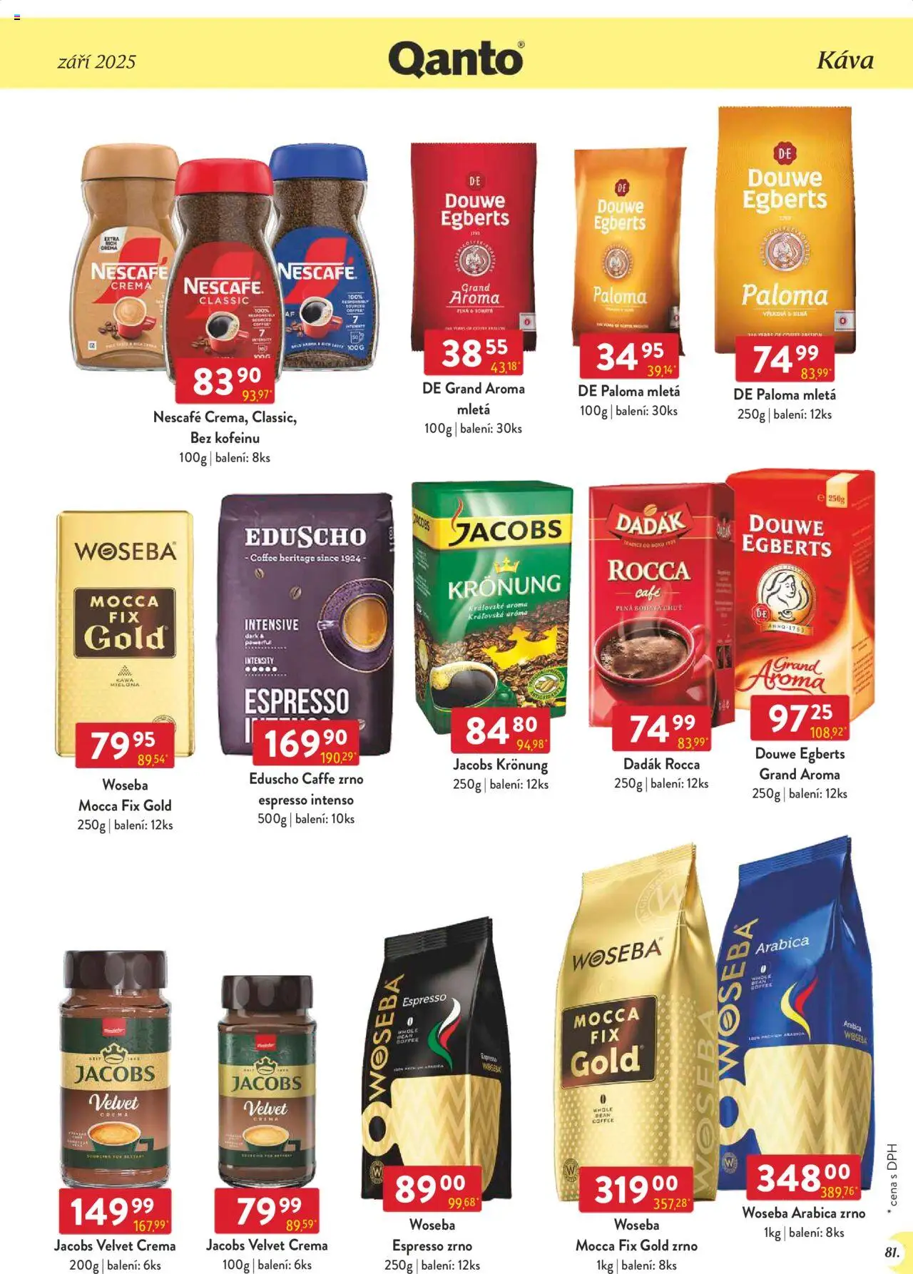 Astur & Qanto leták - Velkoobchod 09/2025 od 01.09.2025 | Strana: 81 | Produkty: Nescafe Crema, Velvet, Crema, Jacobs velvet