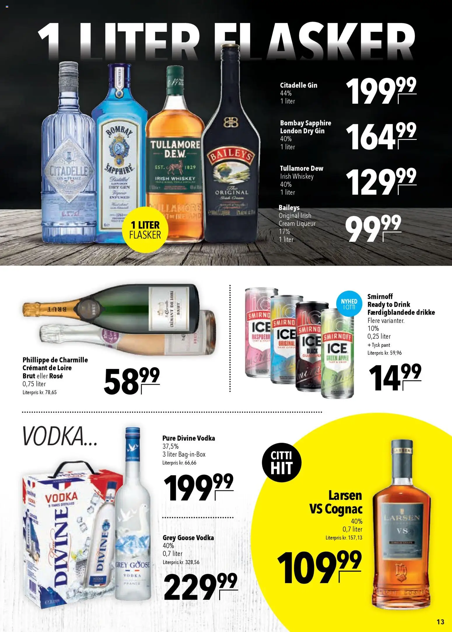 CITTI Markt Dänemark-Werbung – gültig ab 25.02.2026 | Seite: 13 | Produkte: Smirnoff, Baileys, Gin, Whiskey