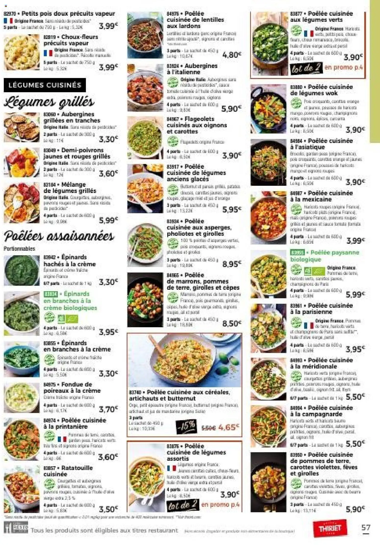 {H1} | Page: 57 | Produits: Glaces, Poireaux, Pois, Pommes