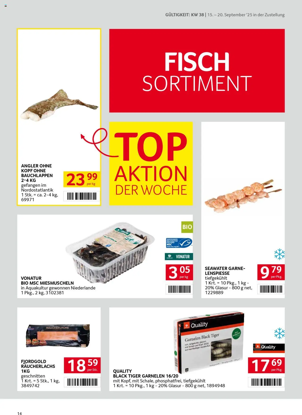 Transgourmet Zustellaktion gültig ab 14.09.2025 | Seite: 12 | Produkte: Fisch