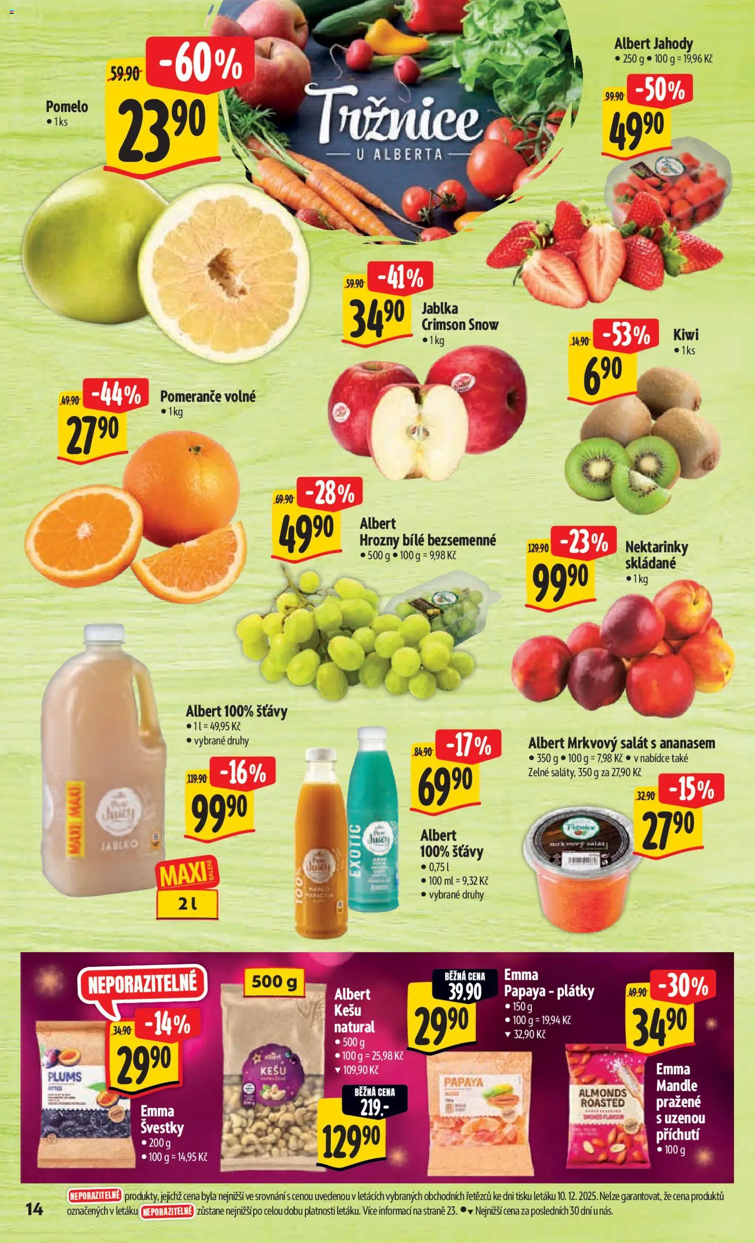 Albert leták - Hypermarket od 27.12.2025 | Strana: 21 | Produkty: Pomeranče, Kiwi, Salát, Nektarinky
