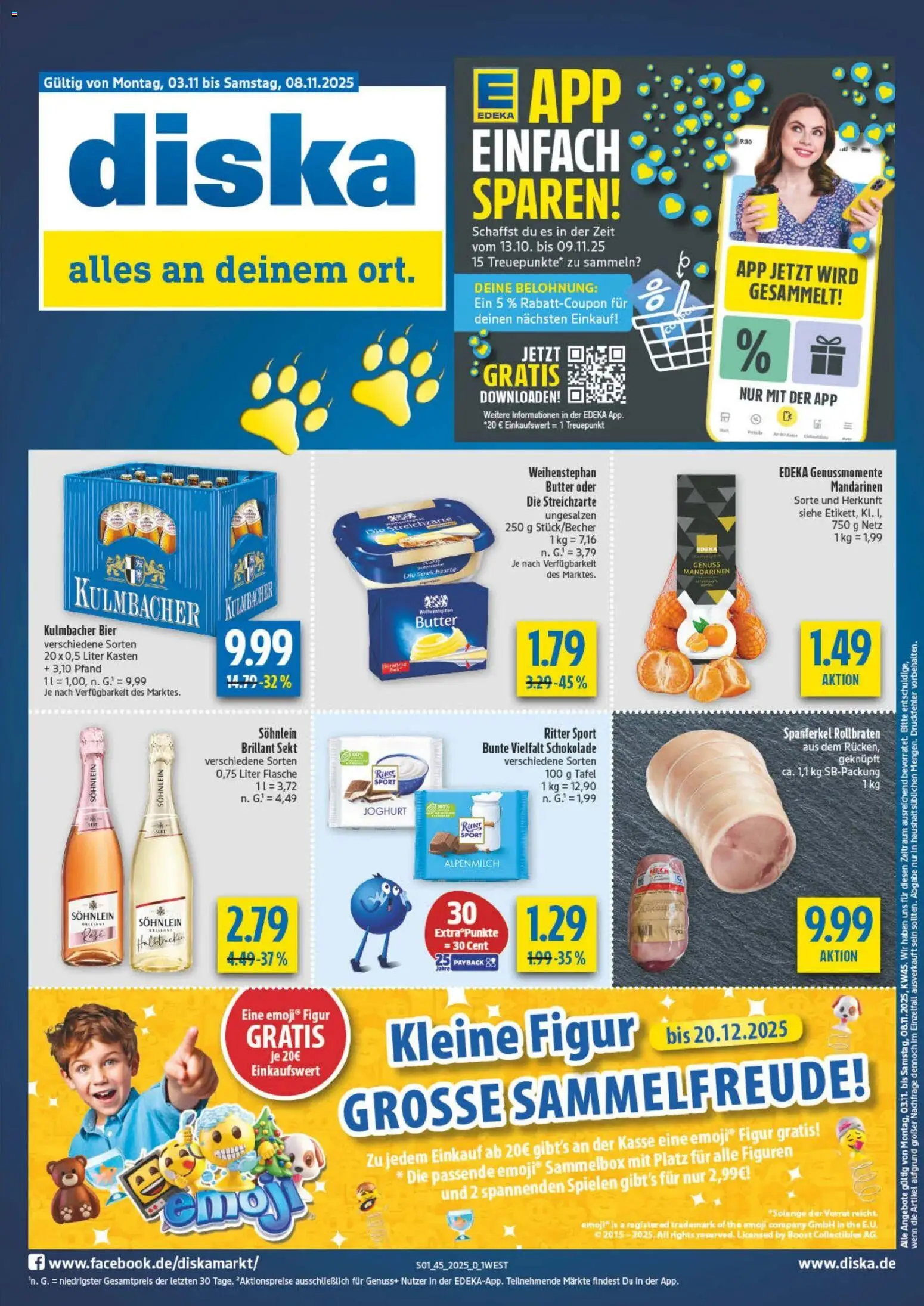 Diska - Diska Angebote Bayern KW45 – gültig ab 03.11.2025 | Seite: 1 | Produkte: Butter, Joghurt, Schokolade, Mandarinen