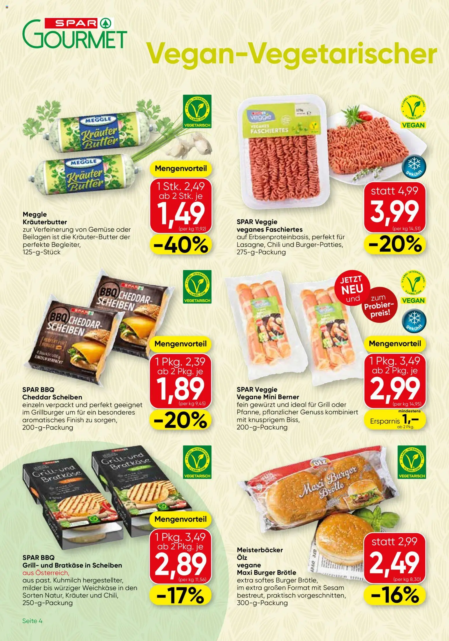 SPAR Gourmet Flugblatt gültig ab 09.04.2026 | Seite: 4 | Produkte: Gemüse, Chili, Grill, Butter