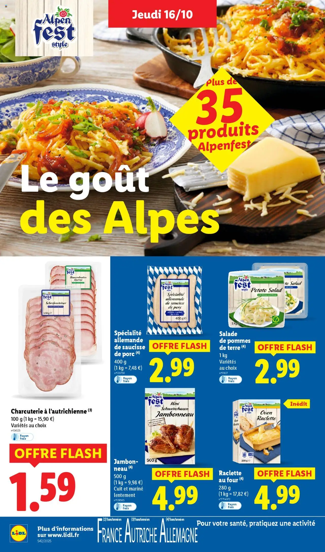 {H1} | Page: 32 | Produits: Salade, Saucisse, Porc, Pommes