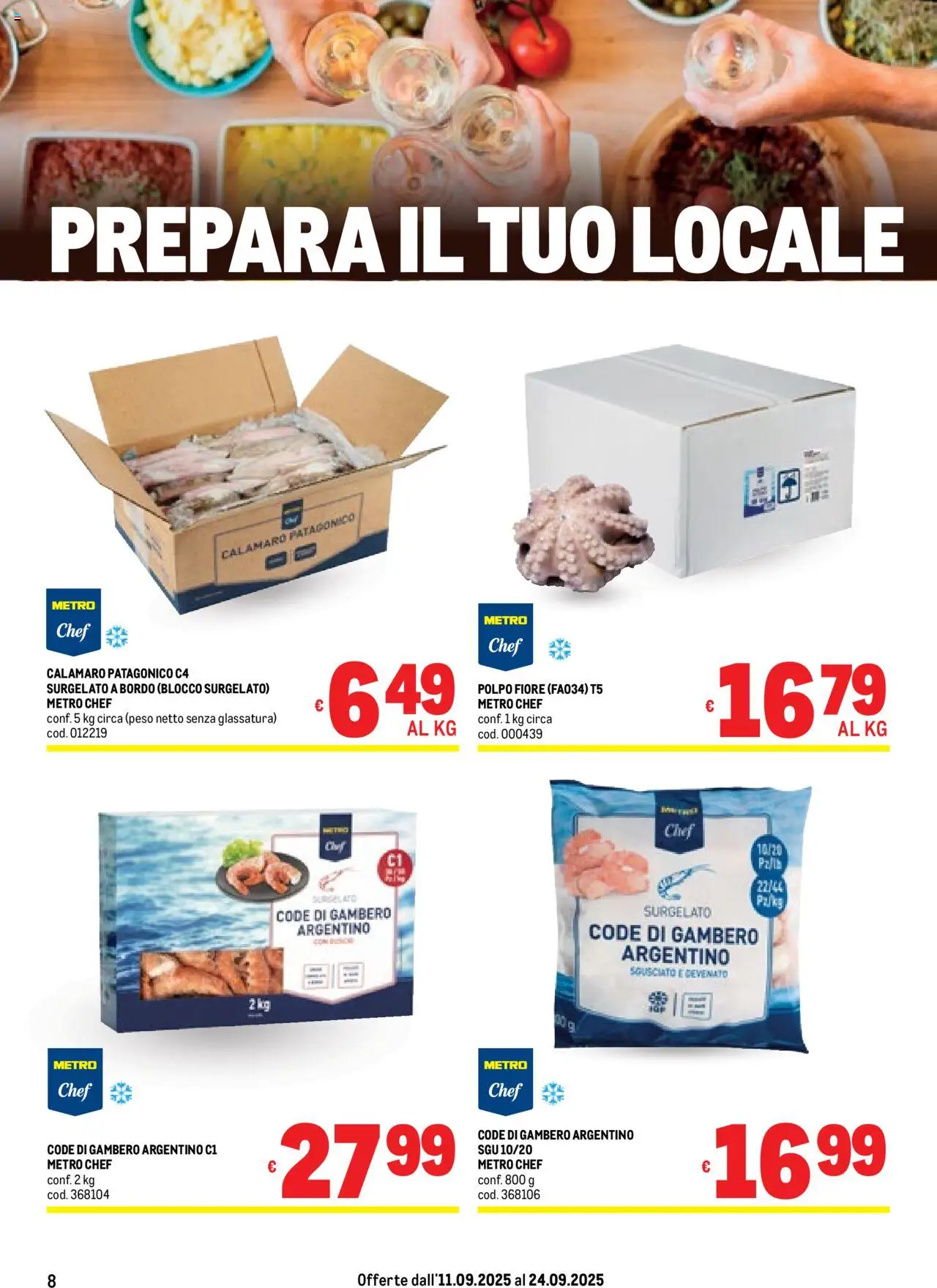 Volantino Metro del 11.09.2025 | Pagina: 8 | Prodotti: Polpo, Metro
