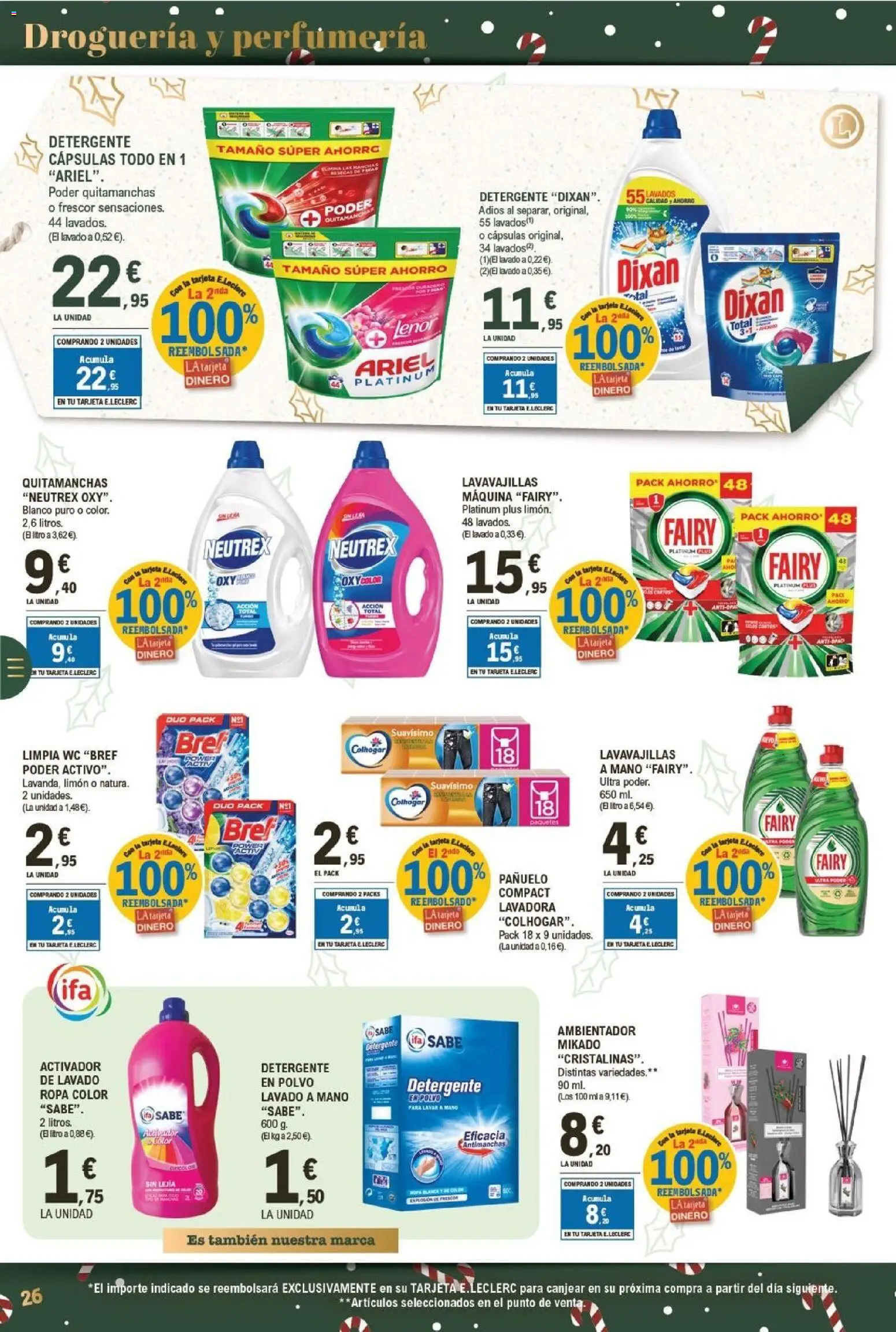 E.Leclerc folleto │ válido desde el 03.12.2025 | Página: 26 | Productos: Polvo, Pañuelo, Ropa, Lavavajillas